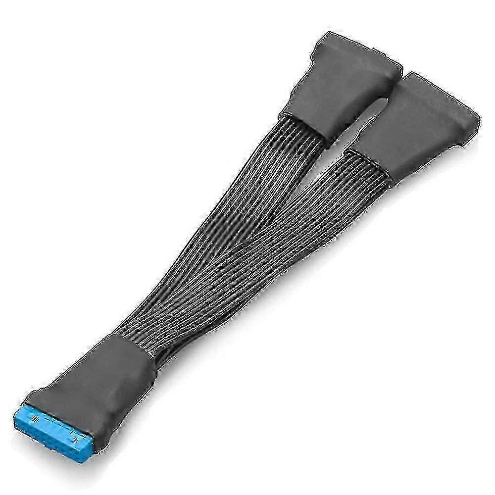 2pcs Motherboard Usb 3.0 19pin Header 1 To 2 Extension Splitter Cable,12cm 19pin Internal Extension-Excellent Edition 0923
