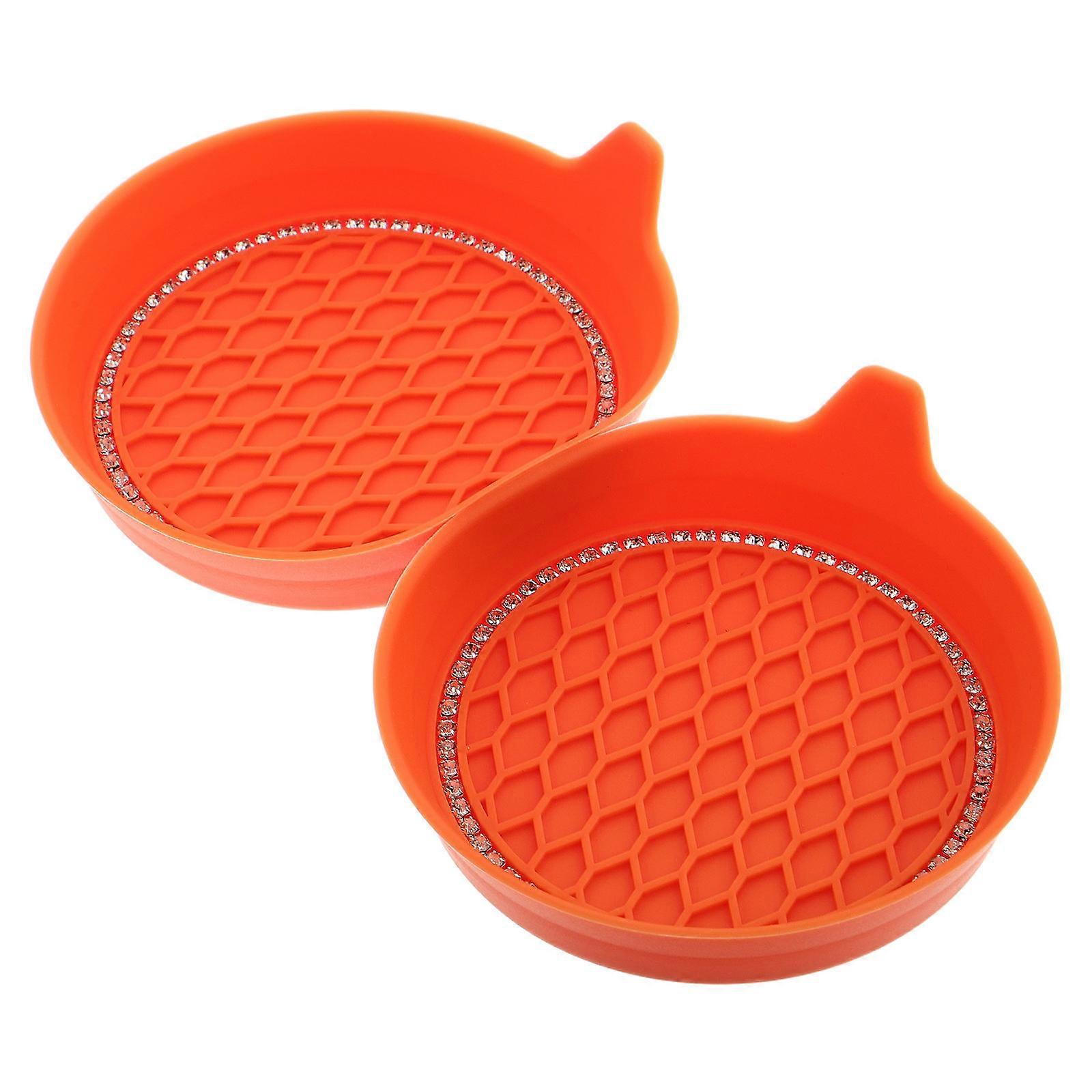 Soft Silicone Cup Holder Mats Removable Car Cup Inserts Protective Vehicle Accessories 2Set