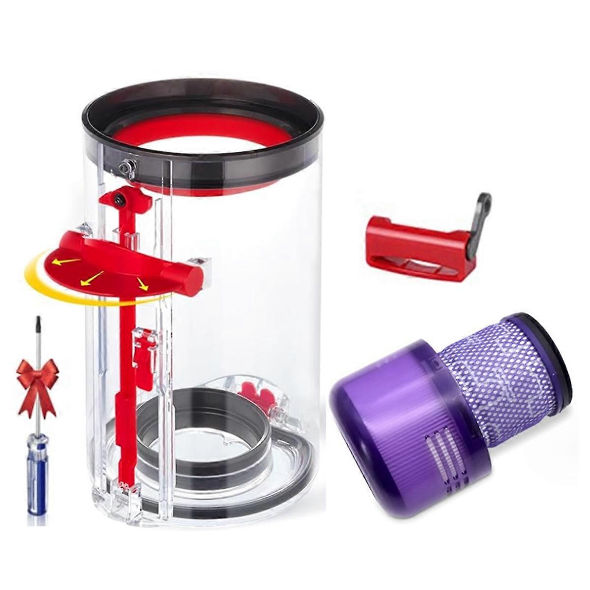 For V15 Vacuum Cleaner Dust Bin+HEPA Filter+Switch Button