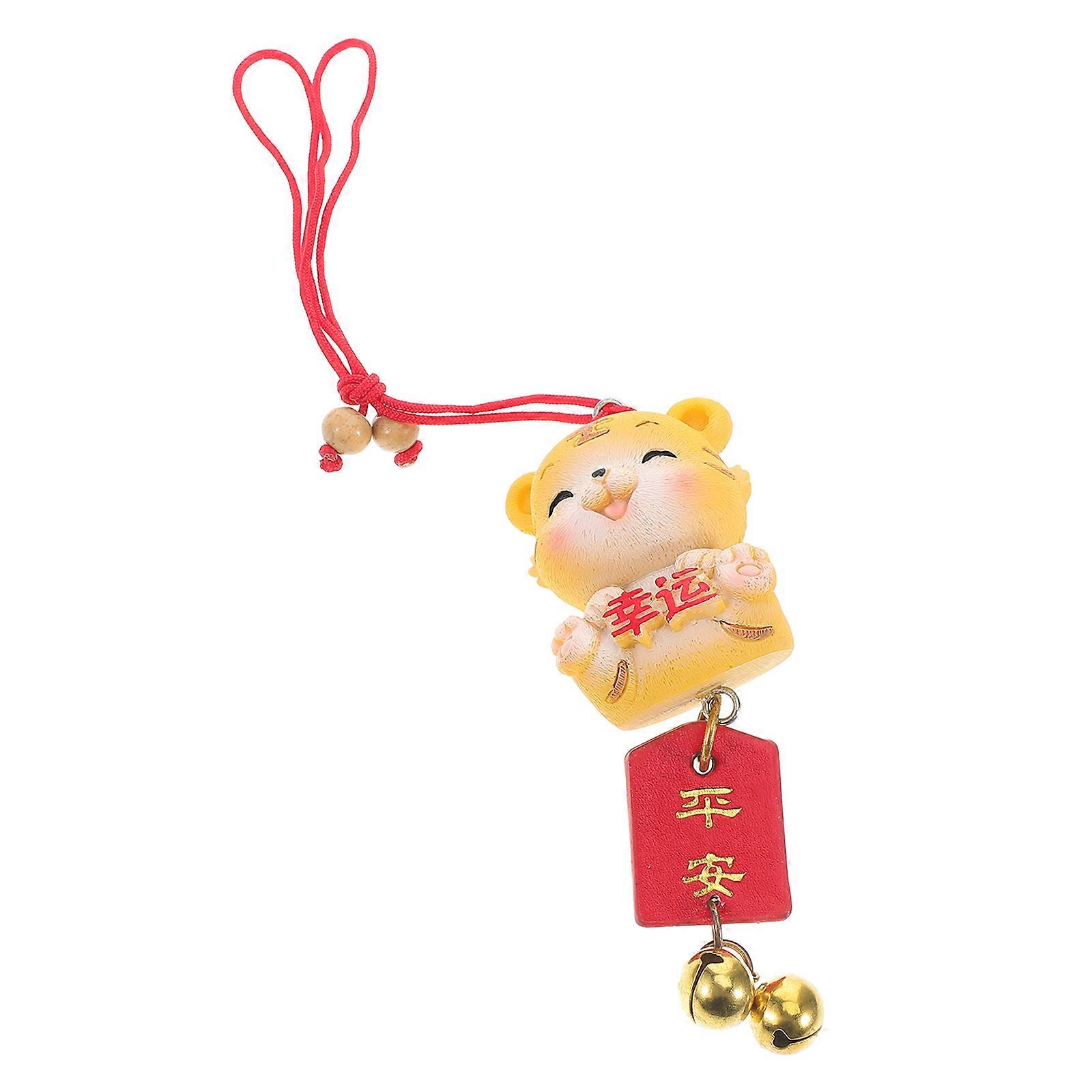 Resin Tiger Hanging Ornament for Car Rearview Mirror Decoration 2Pcs