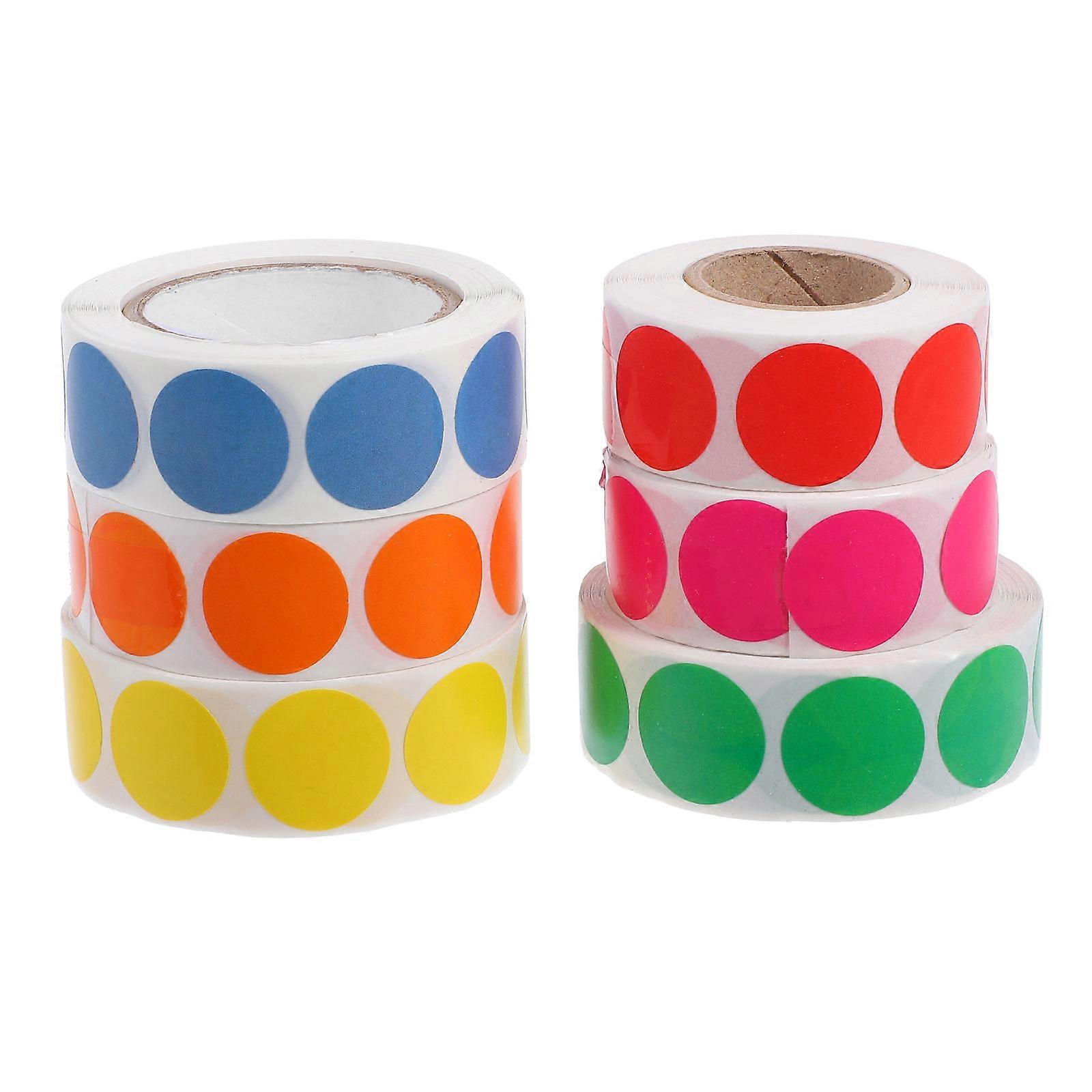 Colored Dot Stickers Round Label Stickers for Office Use 12 Rolls Pack