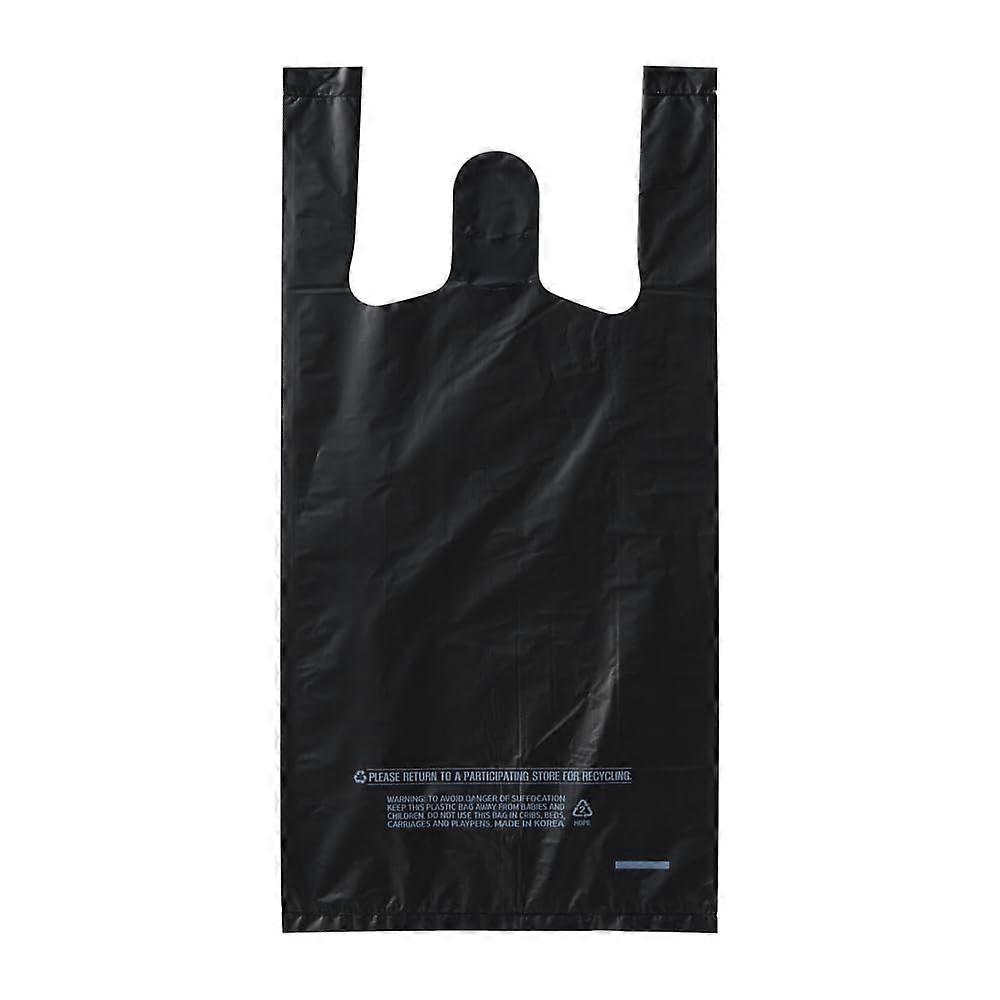 TShirt Bags Small Black Plastic 8 x 4 x 16 In, 14 Micron, 800 Count, Made in Korea