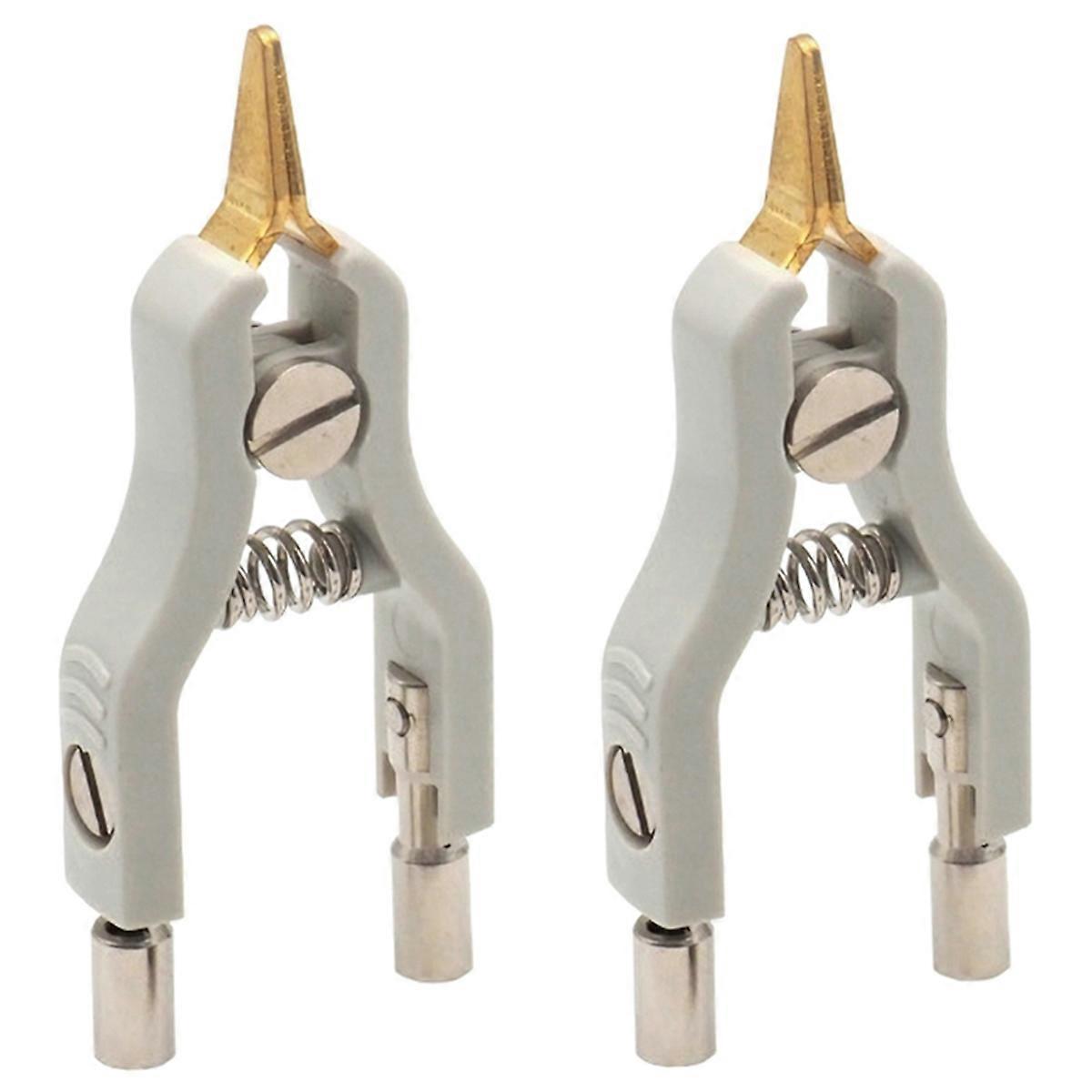 2PCS Copper Kelvin Test Clip Bridge Test Clip Microresistivity Clip Test Clamp Testing Instrument Ac