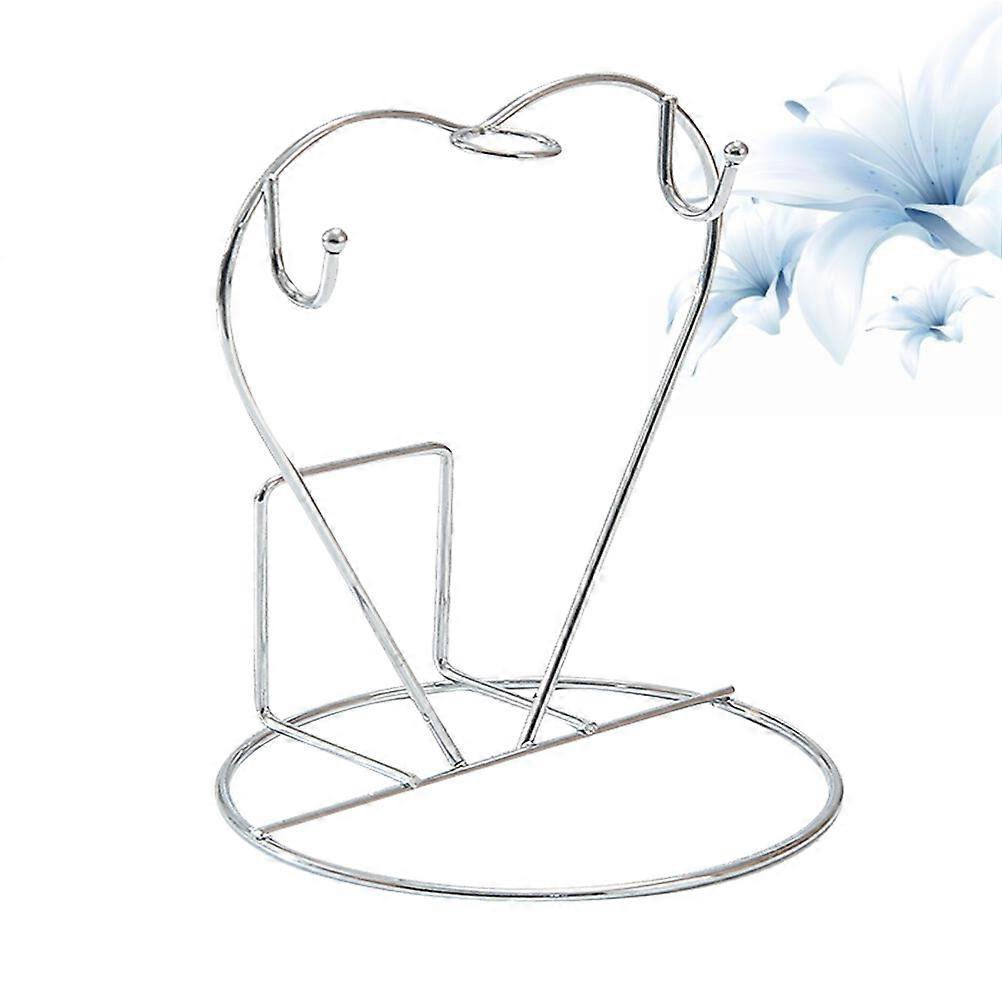 Mug Holder Shelf Cup Plate Organizer Kitchenware For Office Dining Table Silver Simple Design 1Pack