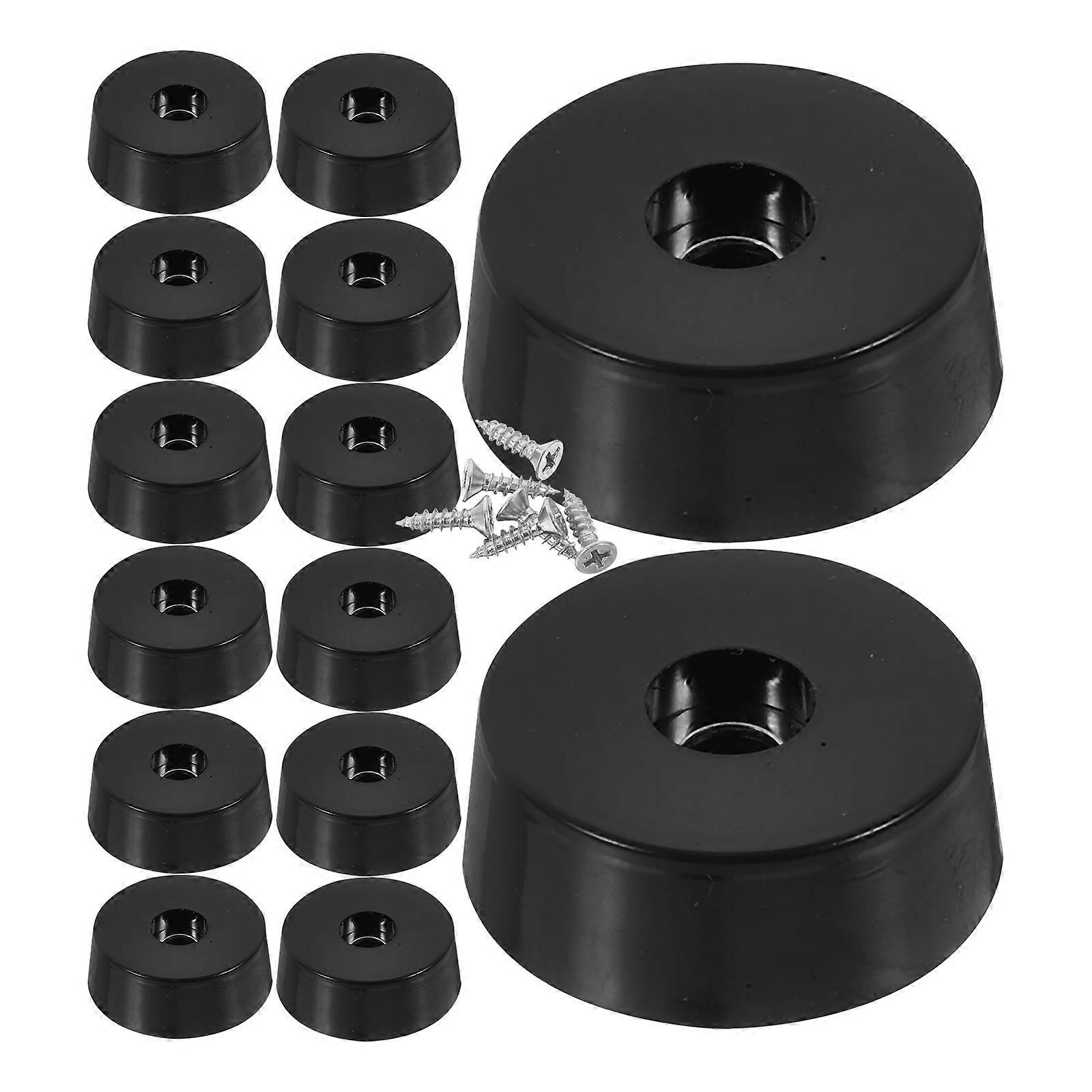 Black Rubber Feet For Chairs And Tables Home Application 0.98X0.98X0.35In Anti-Slip 400Pcs