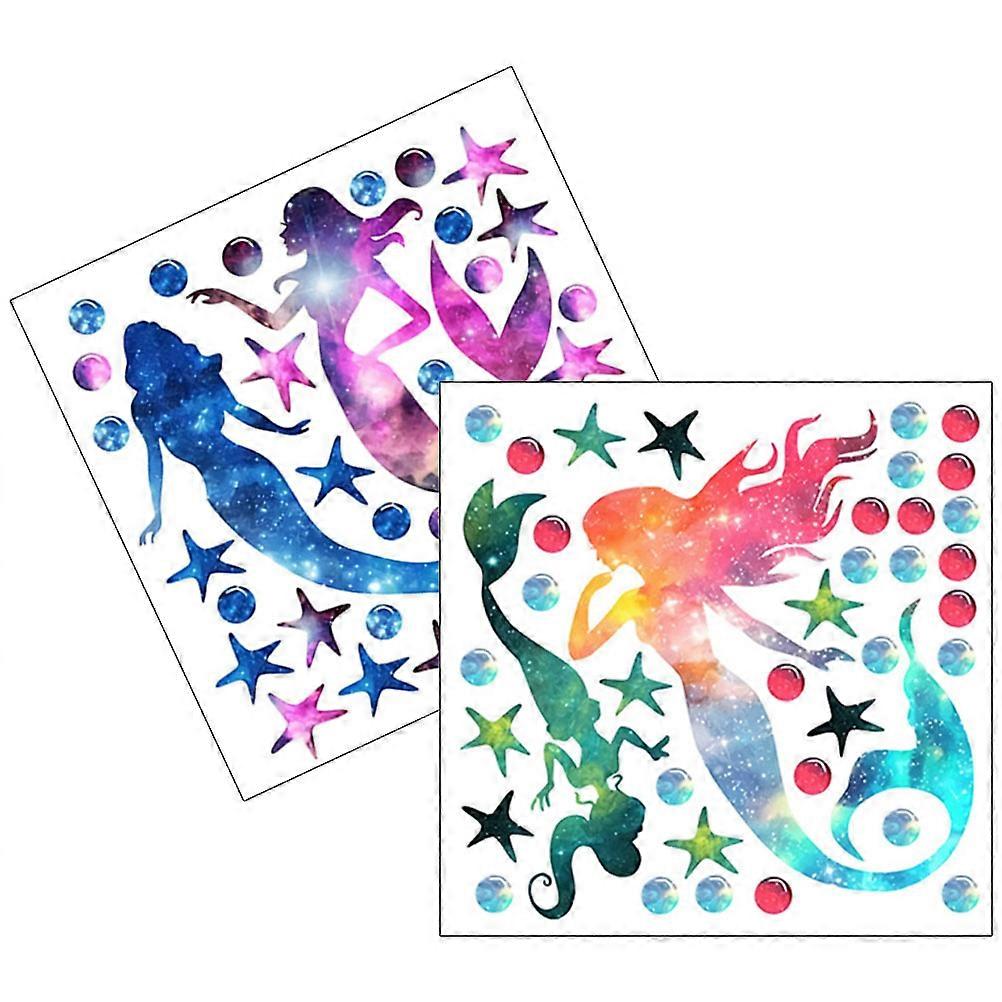 Reflective Character Ocean Wall Decals 2 Sheets For Room Decoration Assorted Color PVC Easy To Apply