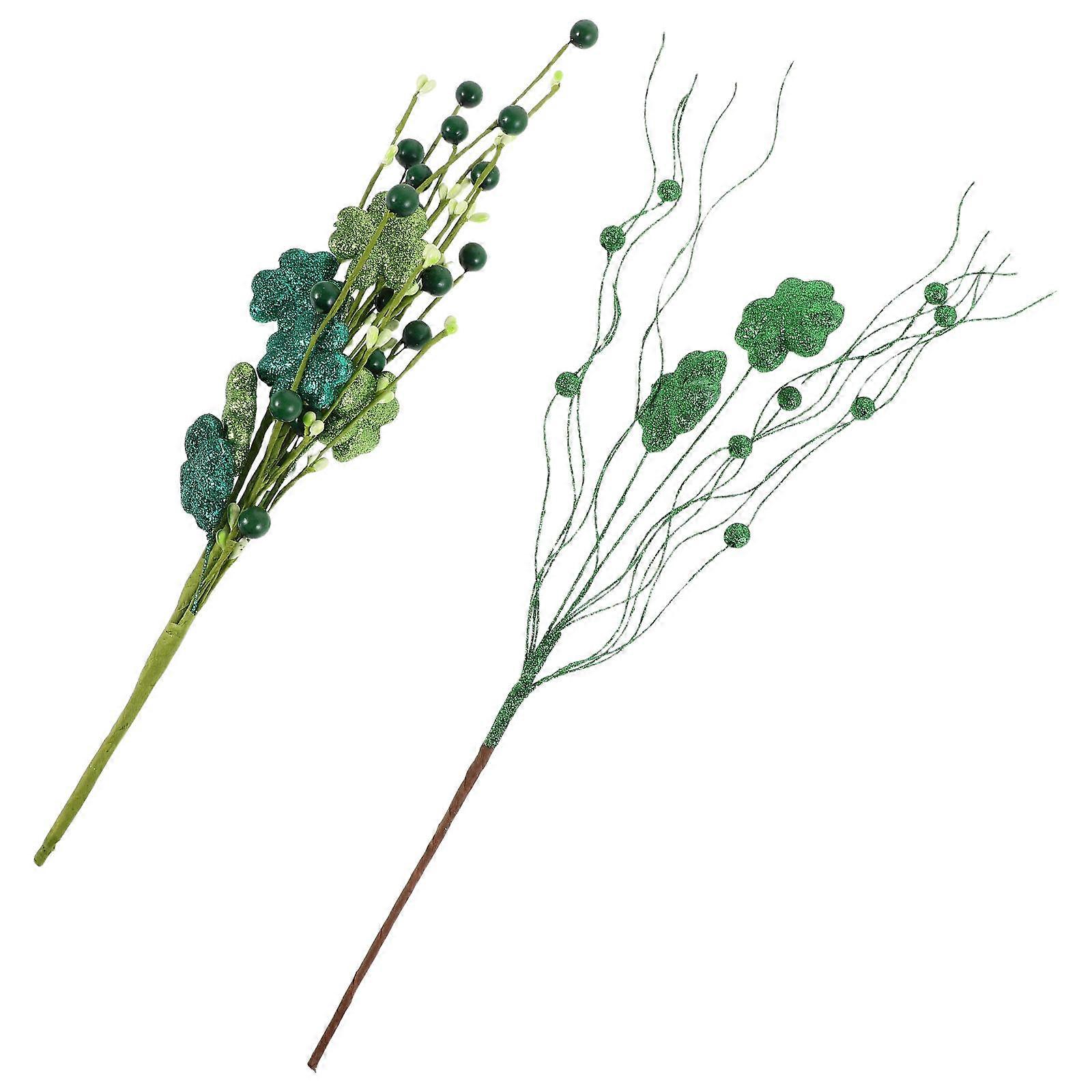 Artificial Spring Four Leaf Clover Branches 10Pcs for Living Room Decoration