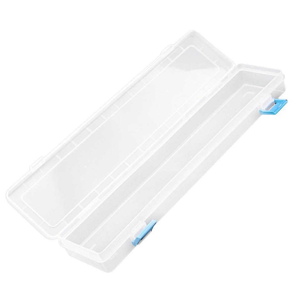 Clear Plastic Pen Box Transparent Holder for Pencil Storage 2Pcs Set