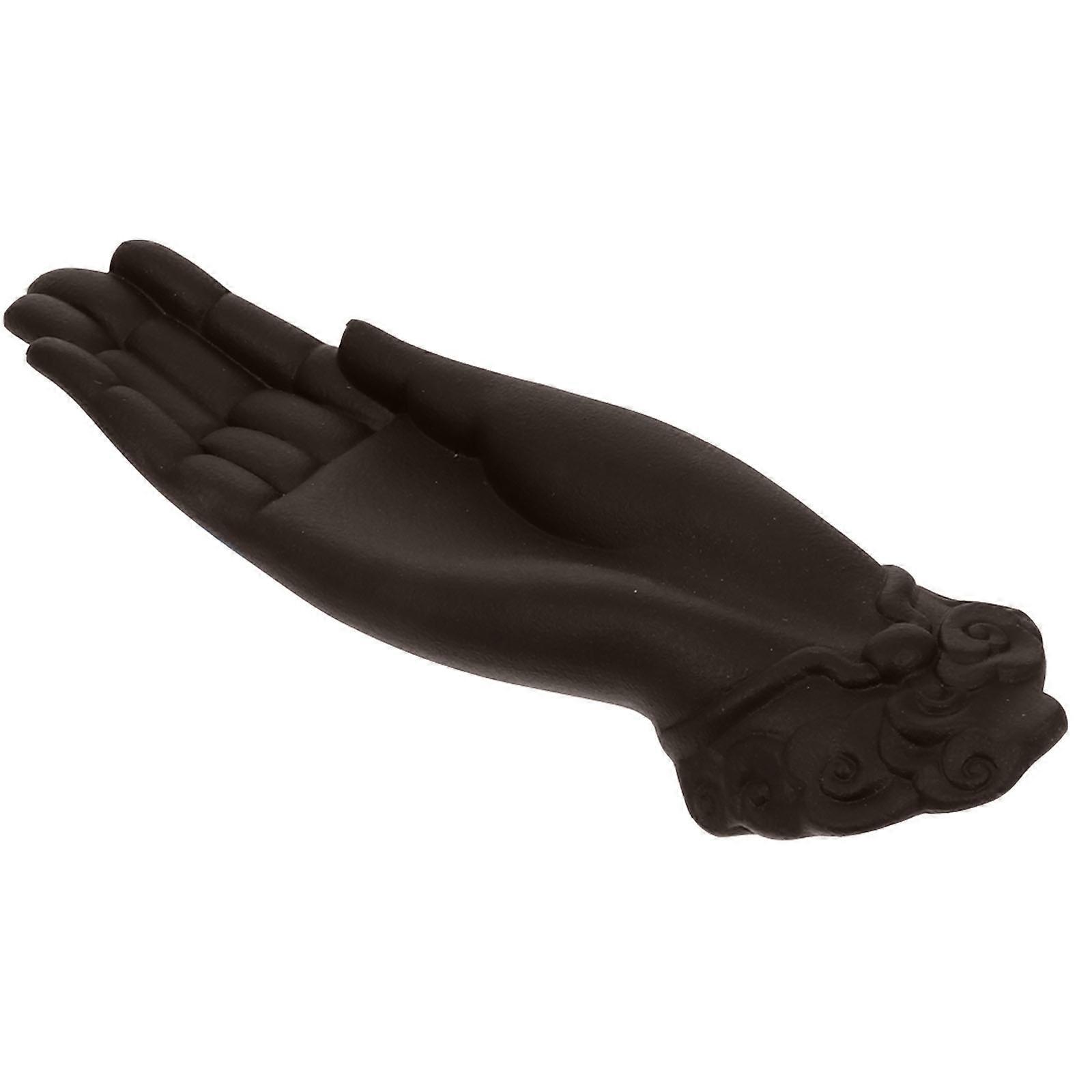 Black Ceramic Incense Stick Holder Buddha's-Hand for Decoration 2Pcs