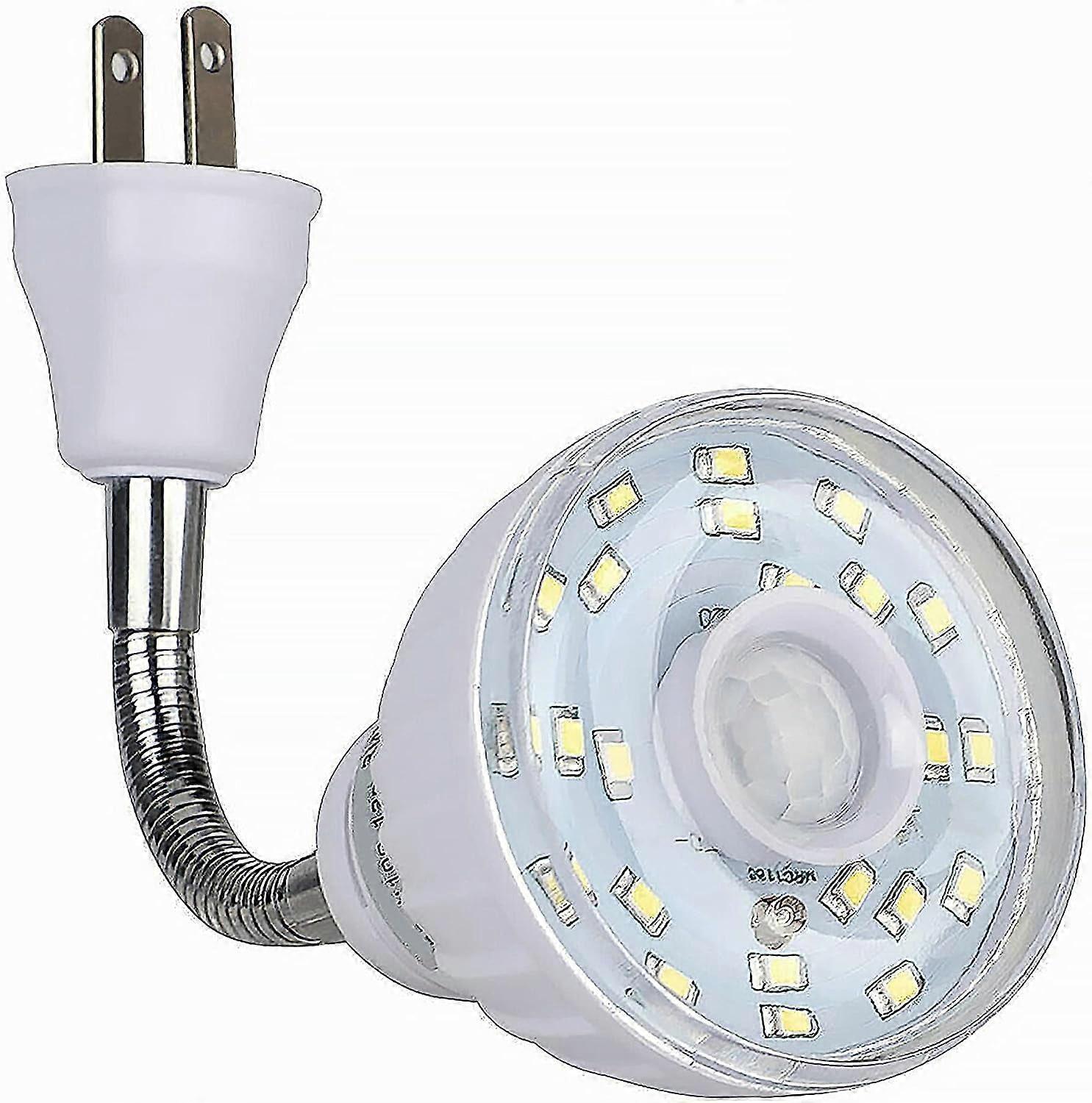 LED Motion-Activated Rotating Flexible Sensor Night Light, AC Plug-in Wall Lamp, 360° for Bedroom Hallway Stairway Garage Basement, compatible with