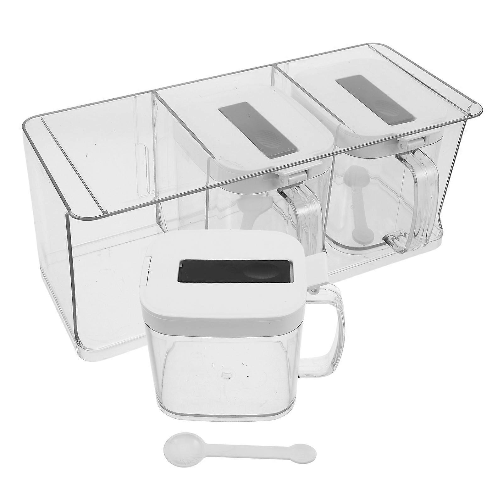 Rectangular Spice Box with Lid Moisture Protection for Home Kitchen 2 Sets