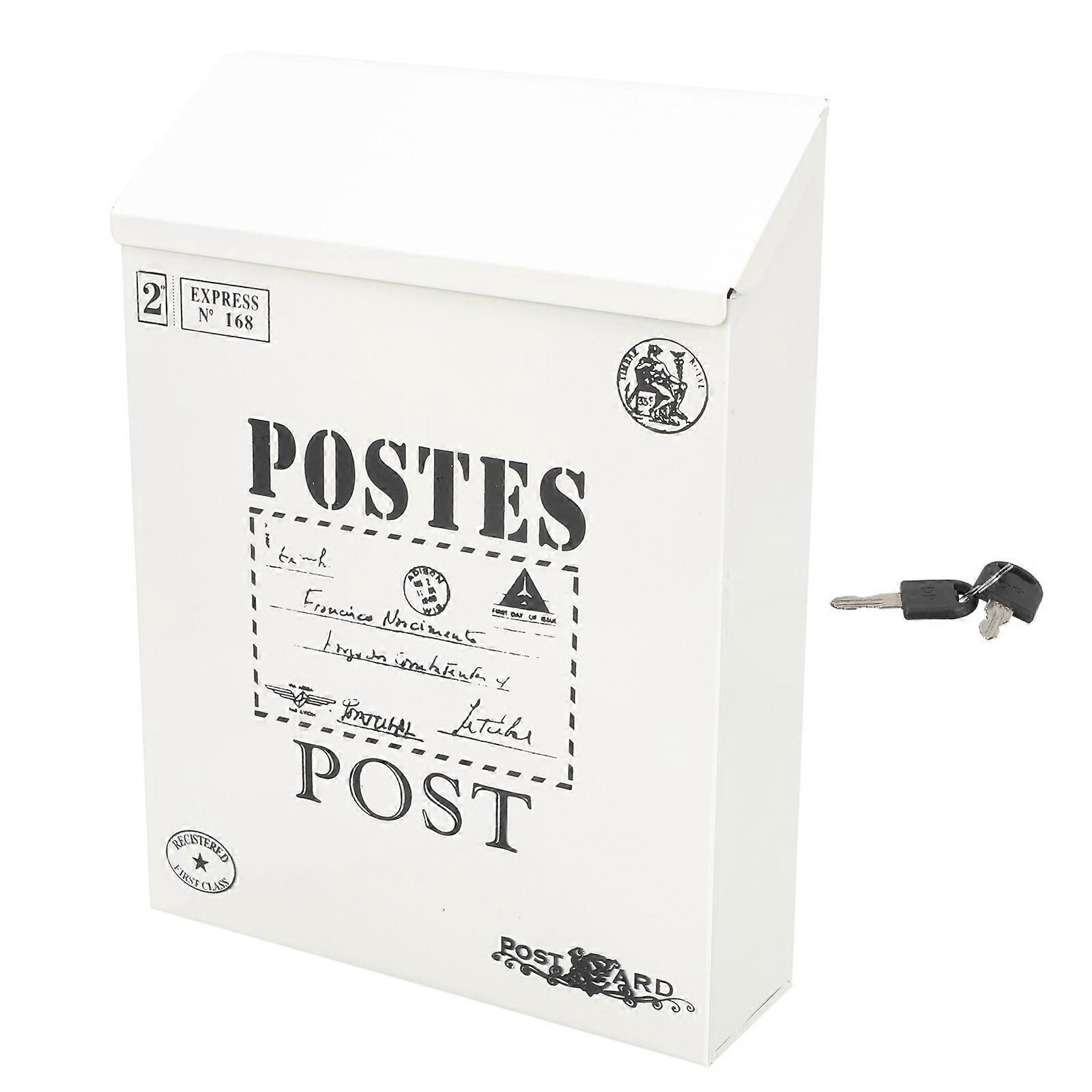 Locking Letter Box for Home 2Pcs Vintage Style Wall Mount Mailbox