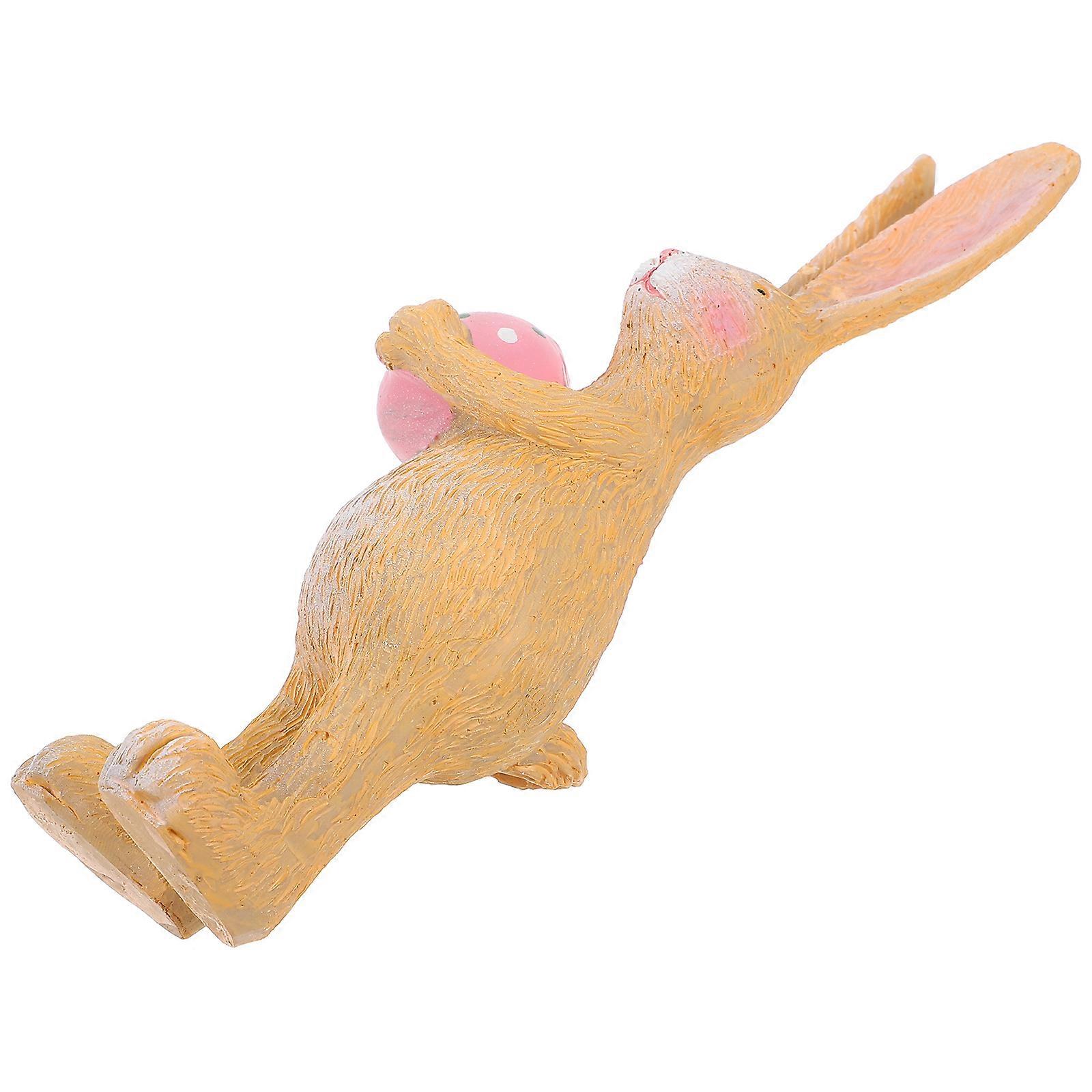 Rabbit Figurine Resin Bunny Easter Decoration Statue 5Pcs Display