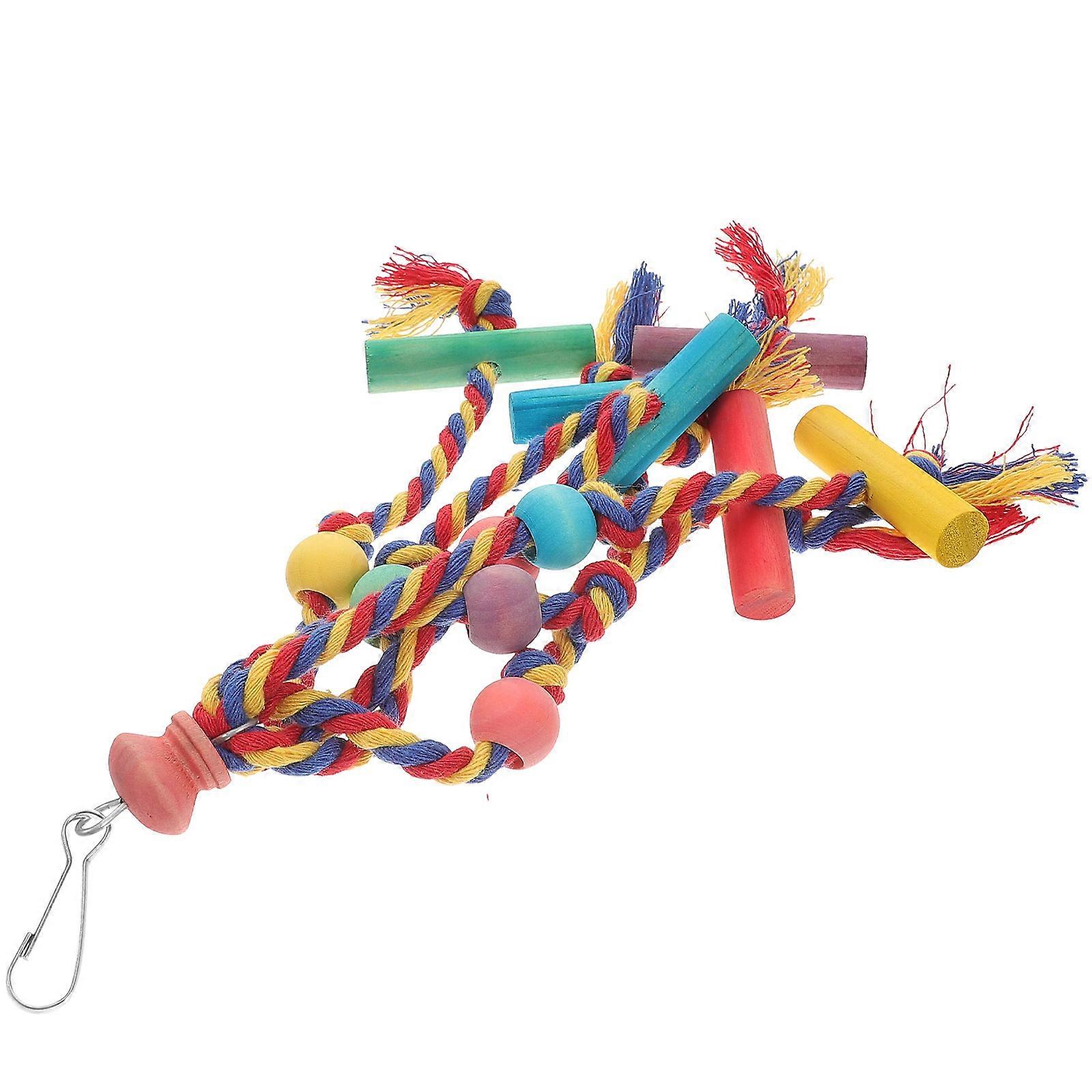 Parrot Toy 30X9CM Hanging Physical Activity Toy For Birds Indoor Usage Teething 2Pcs