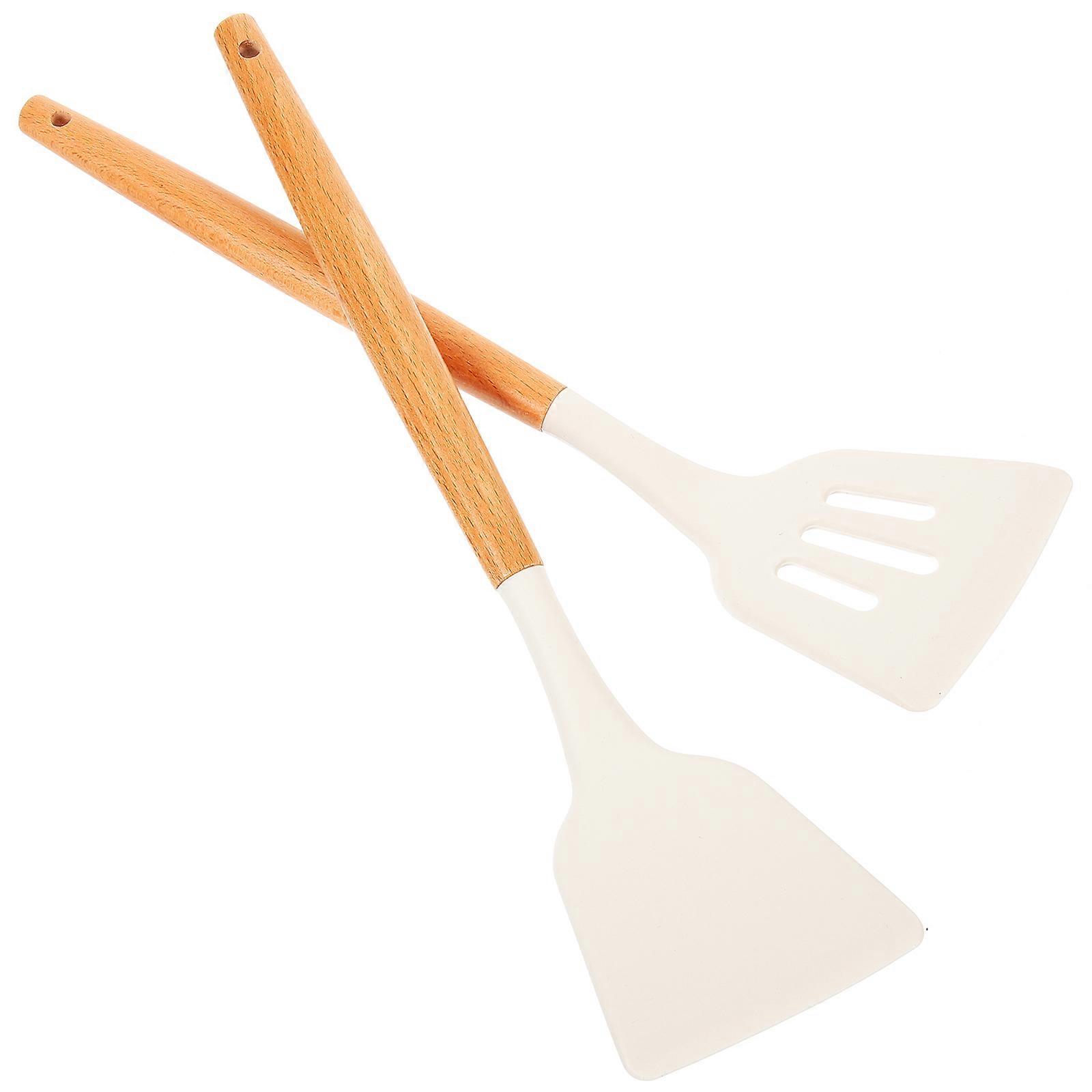 Silicone Spatulas Kitchen Cooking with Wood Handle 6Pcs Set