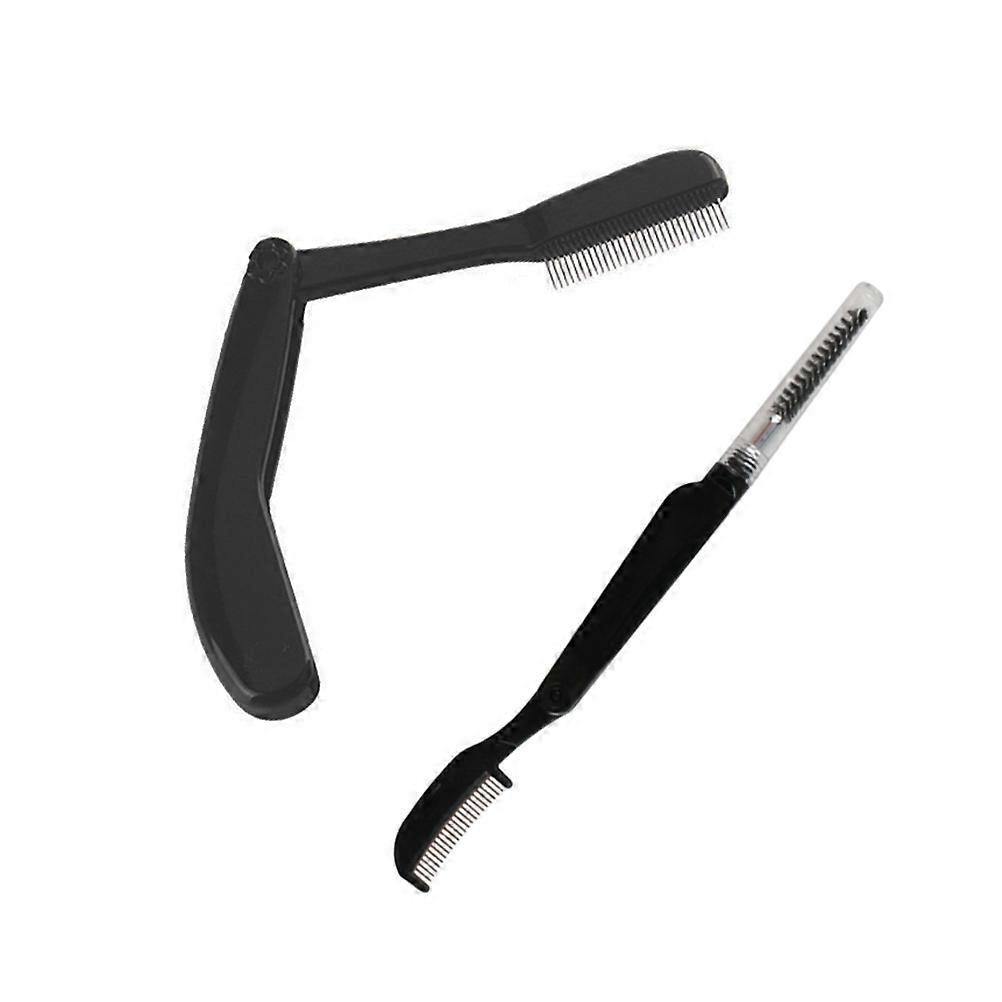 Foldable Eyebrow Grooming Comb Tool with Handle for Makeup 4Pcs