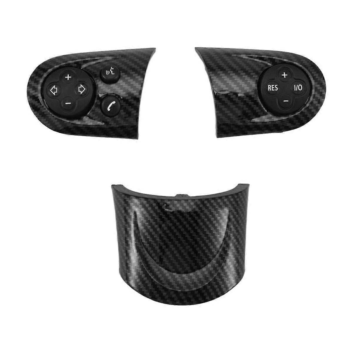 Carbon Fiber Style Car Multifunction Steering Wheel Switch Button Trim Cap for R55 R56 R57 R58 R59 R60 R61
