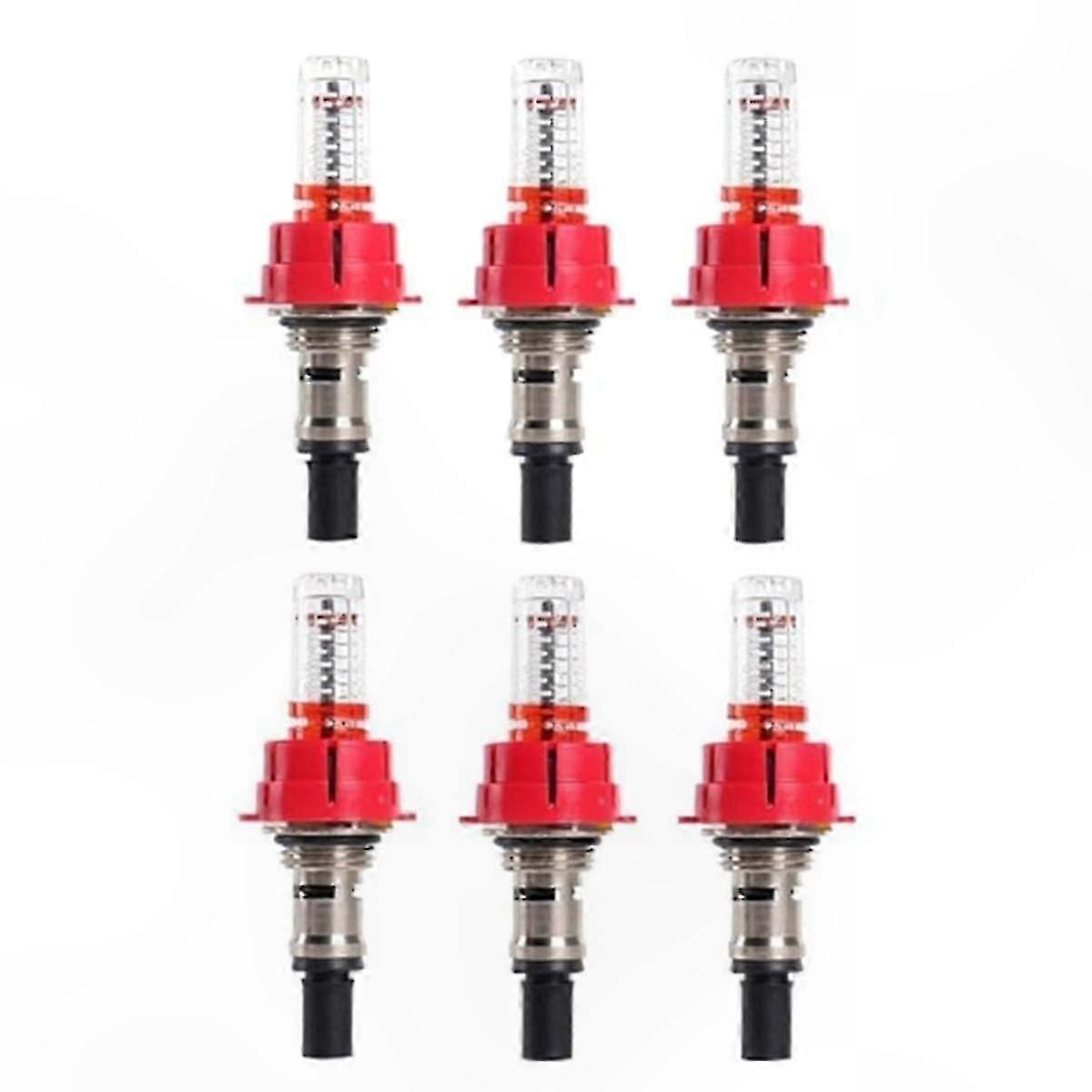 6 Pcs Underfloor Heating Manifold Flow Meter with Visual Flow Monitoring Regulator