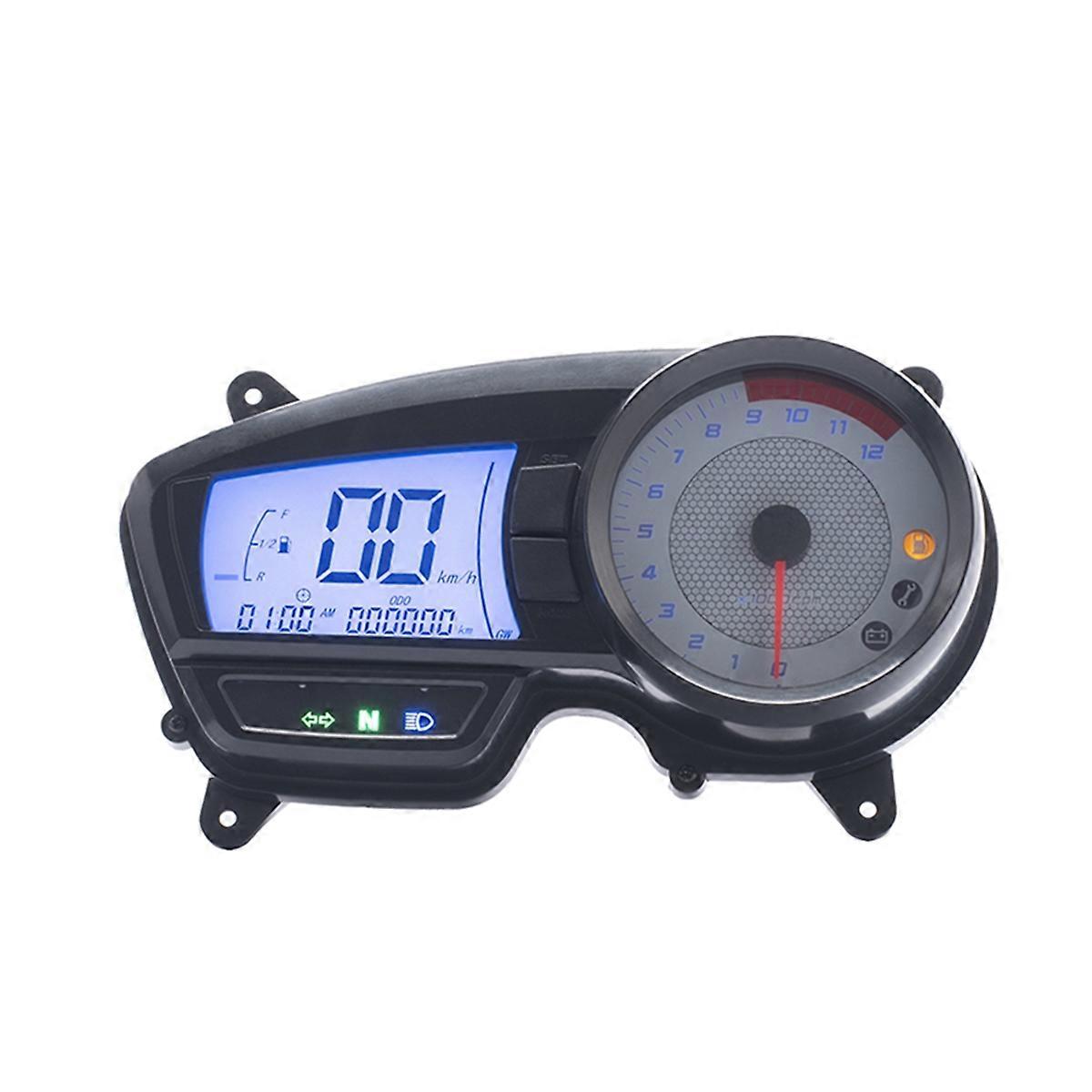 Motorcycle Speedometer LCD Digital Odometer Tachometer for TVS Apache