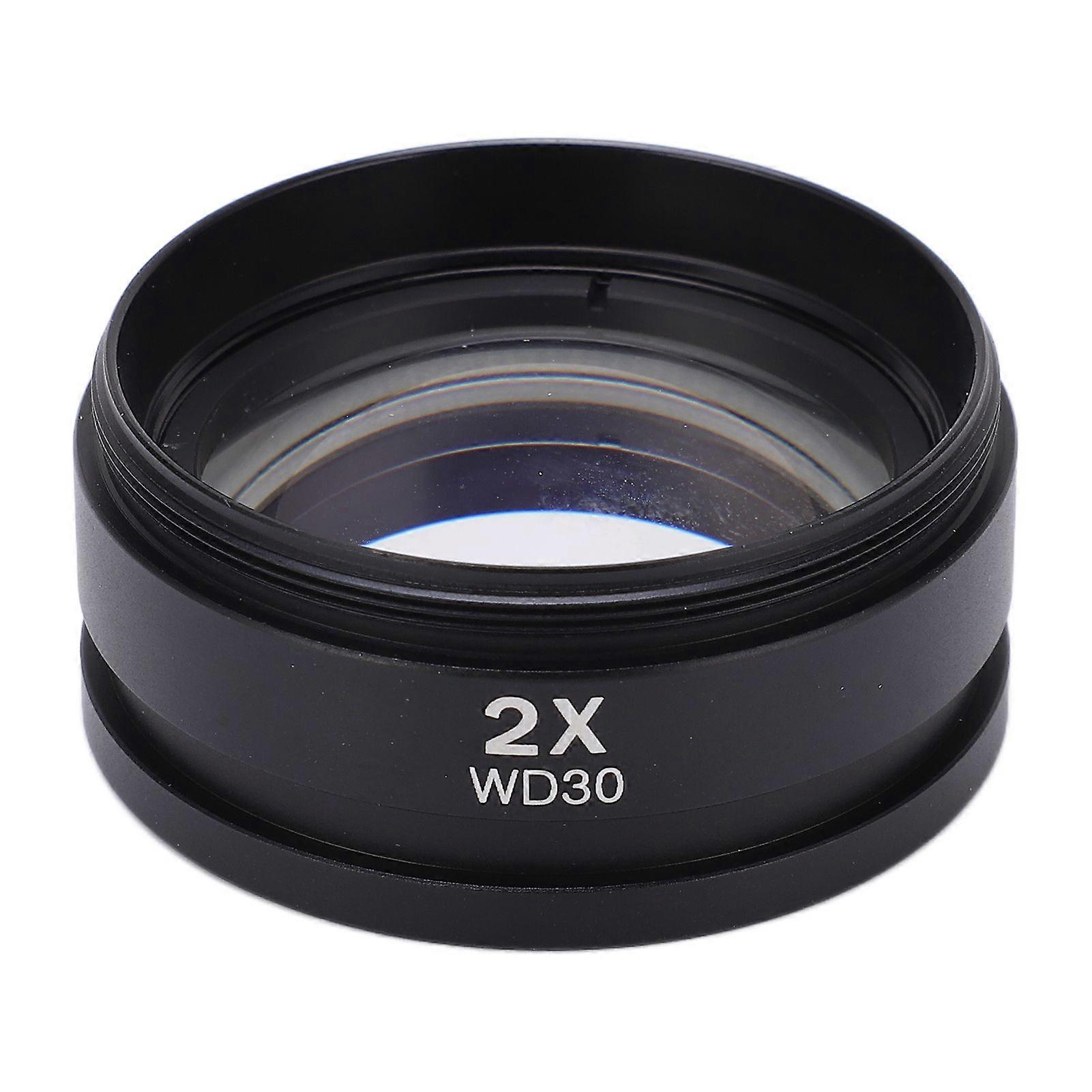 WD30 2X Wide Angle Magnifying Objective Lens Microscope Auxiliary Lens for M48 Interface
