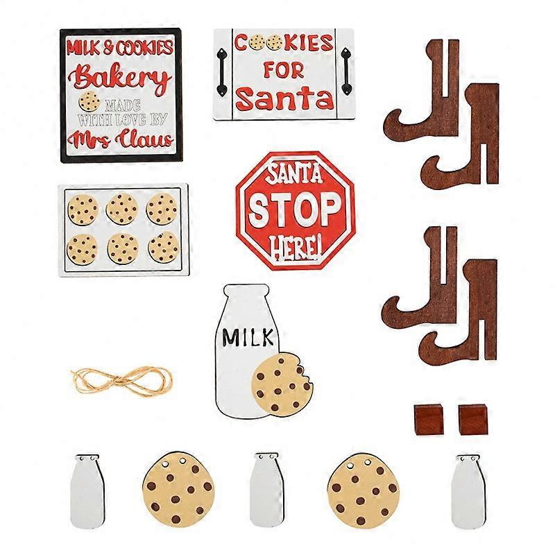 Christmas milk cookie pattern layered tray decoration creative holiday table decoration