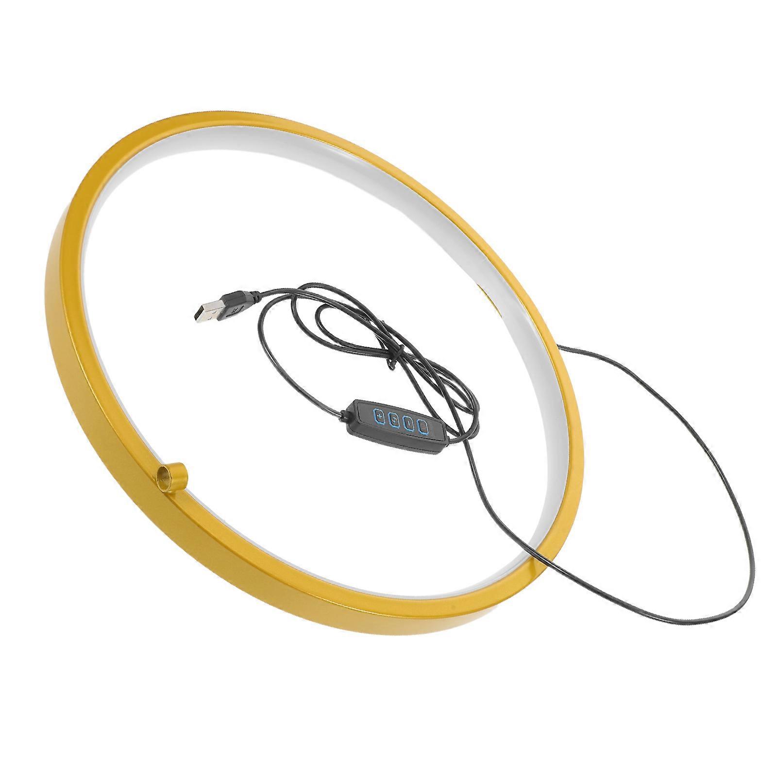 Golden LED Light Ring Incense Burner Holder for Zen Aromatherapy