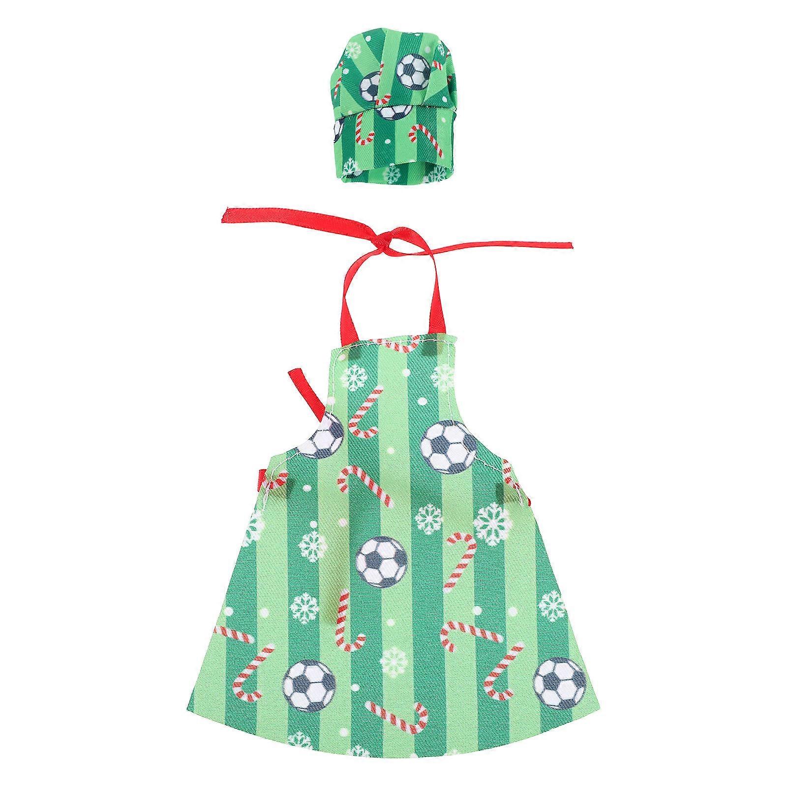 Christmas Doll Chef Costume for Display with 1Set Hat and Apron Set