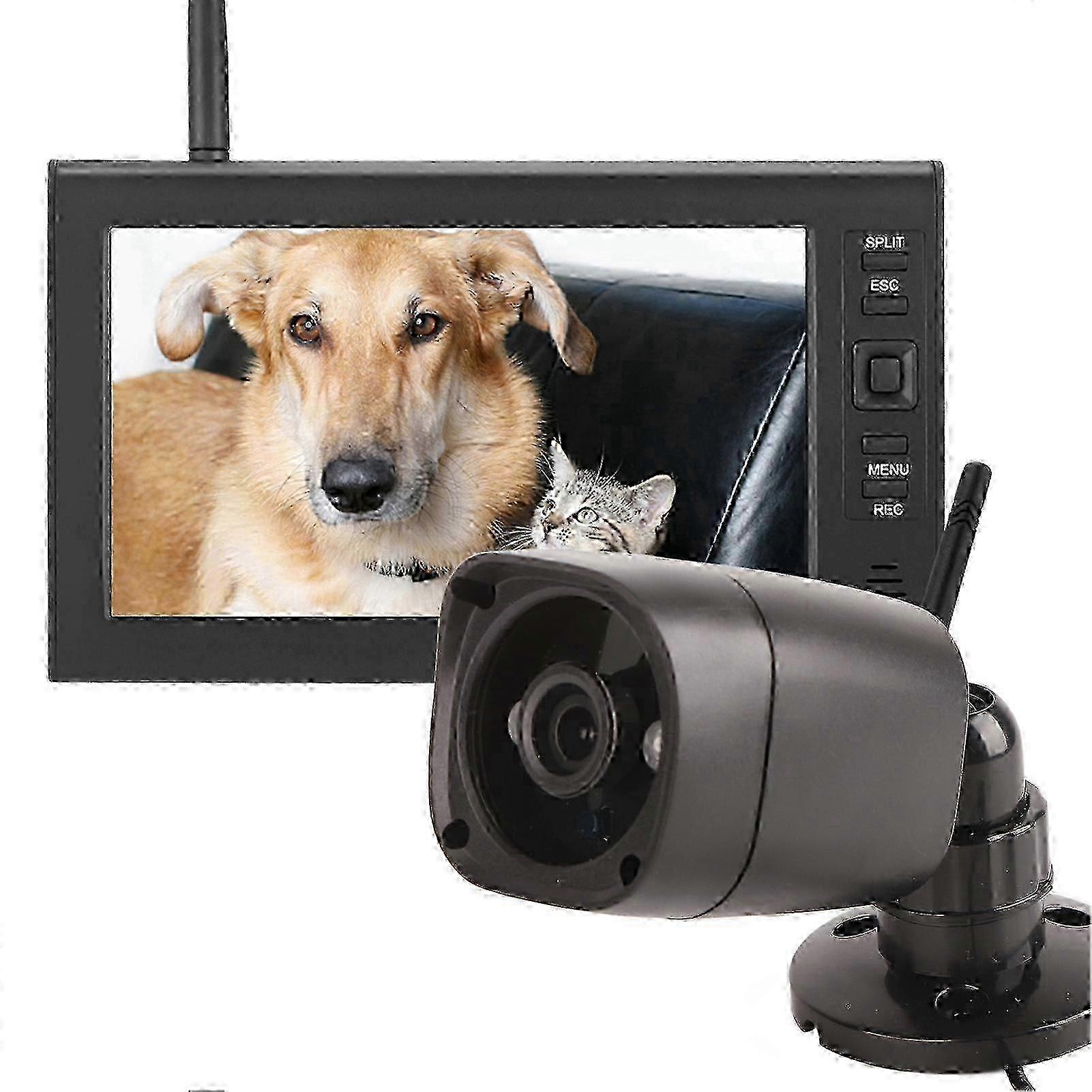 25-26 7 Inch Lcd Wireless Wifi 4ch Security Monitor System Display With Camera 1pc Ir Cameras Memory Card for Home and Office Security