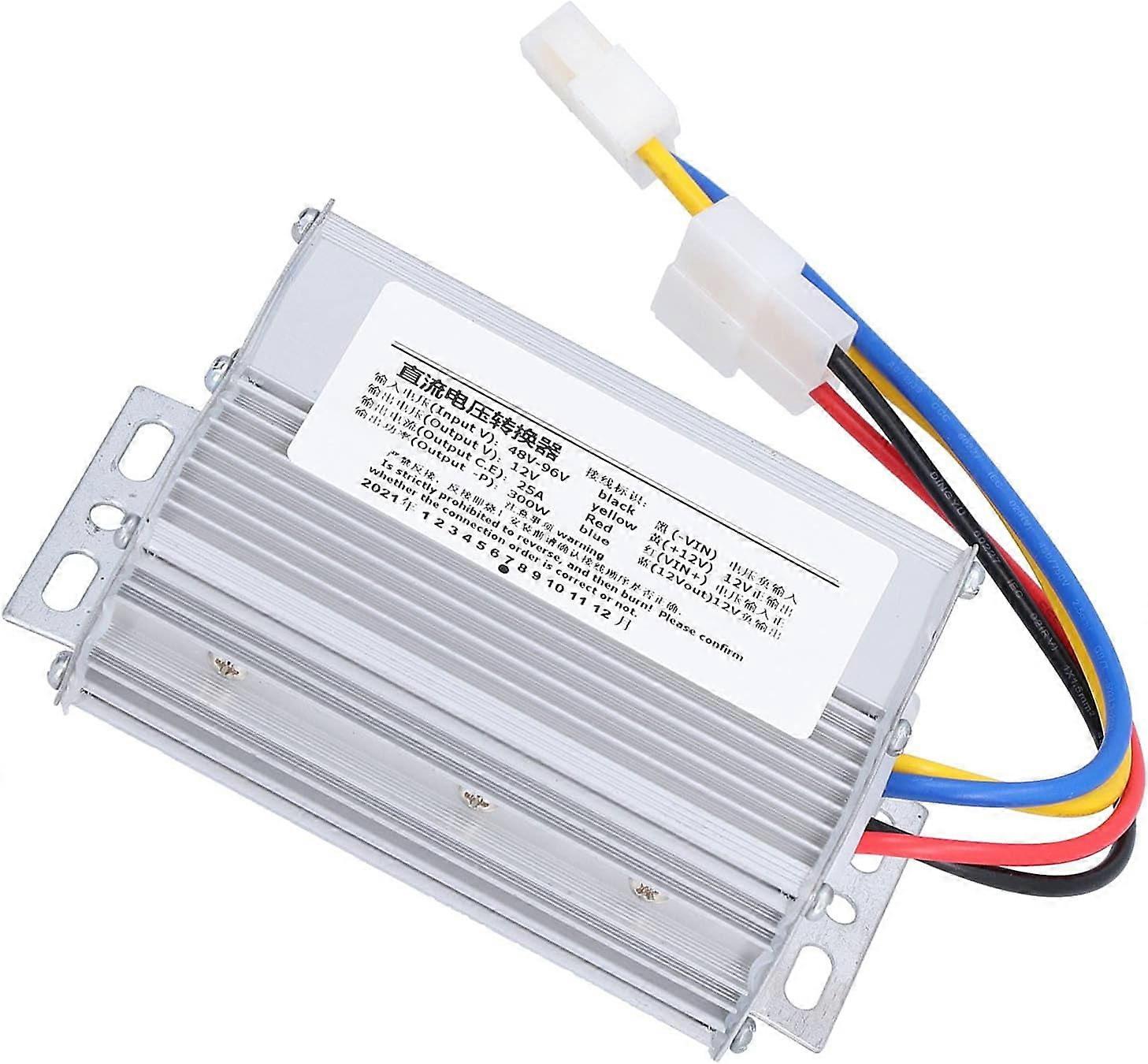 48V‑96V to 12V DC Voltage Converter, Water Resistant Module Transformer, 25A Output, Stable Efficient Aluminum Alloy Shell
