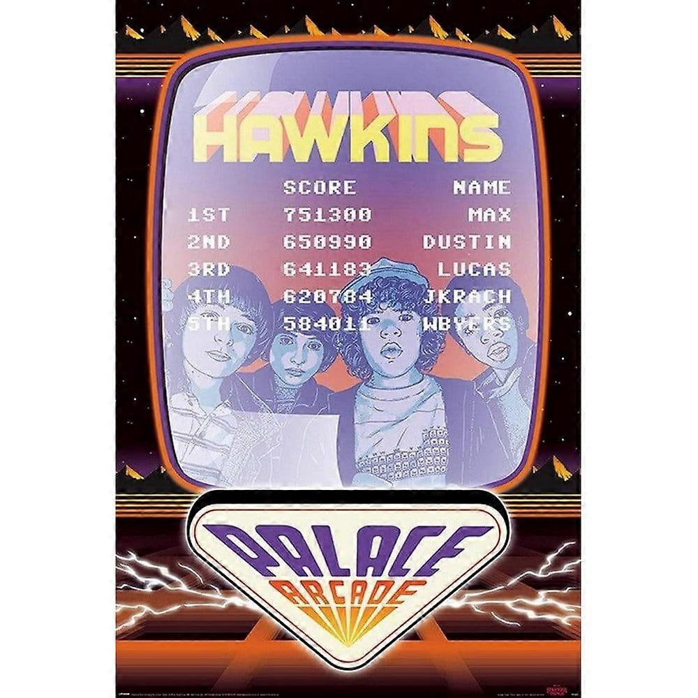 Stranger Things Palace Arcade Characters Poster