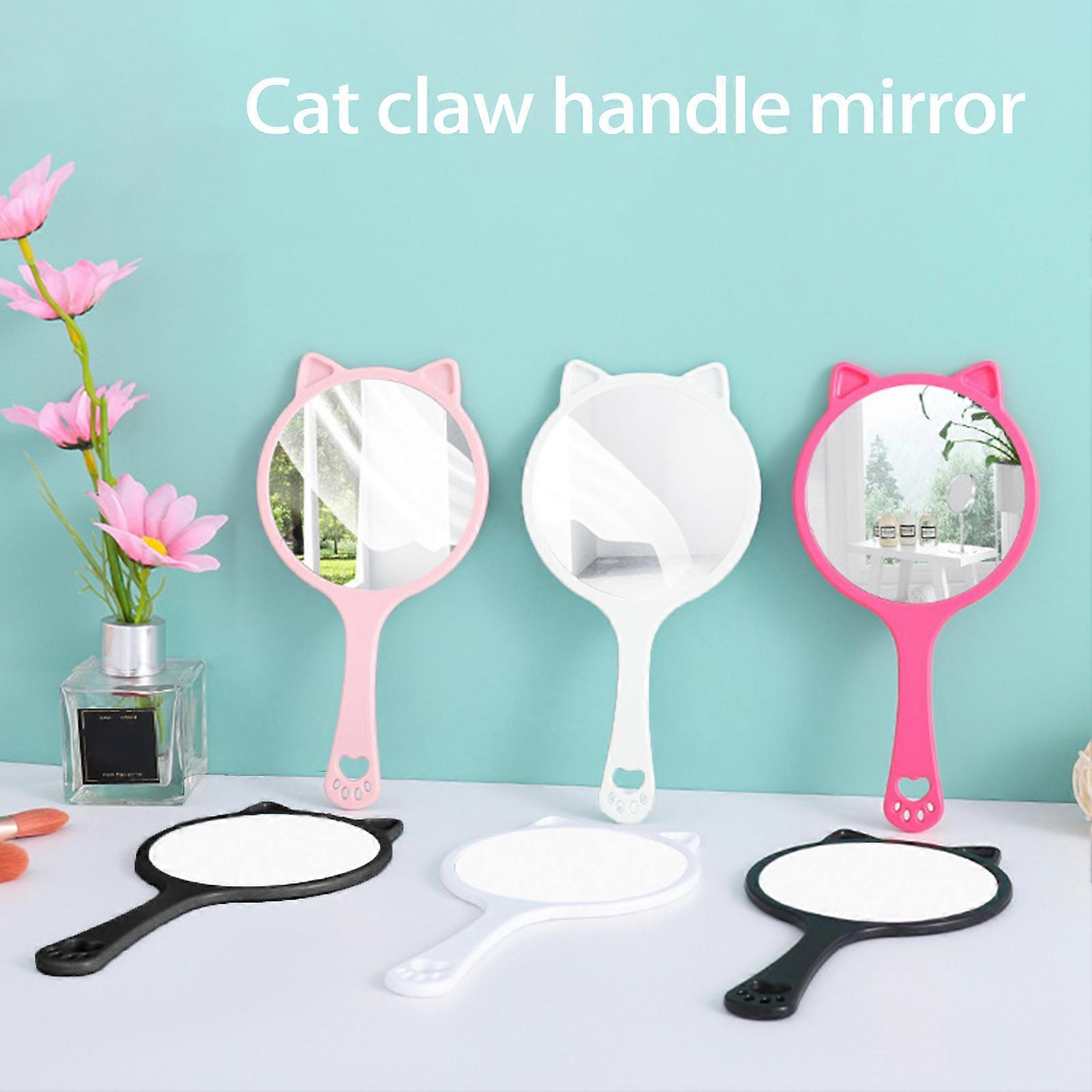 Handheld Makeup Mirror with Cat Paws Design for Comfortable Grip, High Clarity Reflection, and Frosted Texture - Perfect for Daily Use and Cat-Lovers