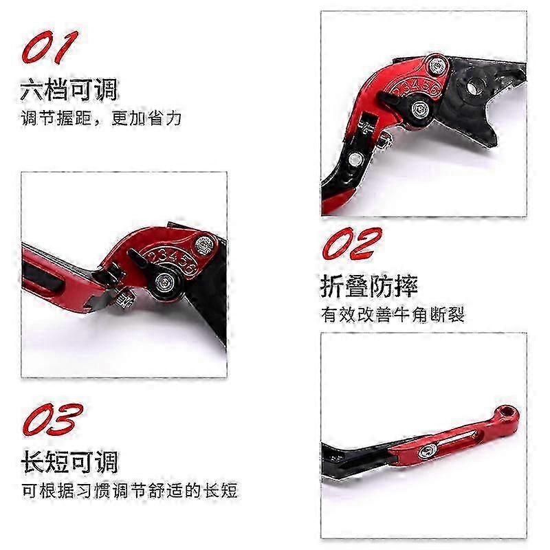 Telescopic Folding Brake & Clutch Lever for Sanyang DRG4Mica Version Flame Phoenix 150 - Modified Performance Upgrade