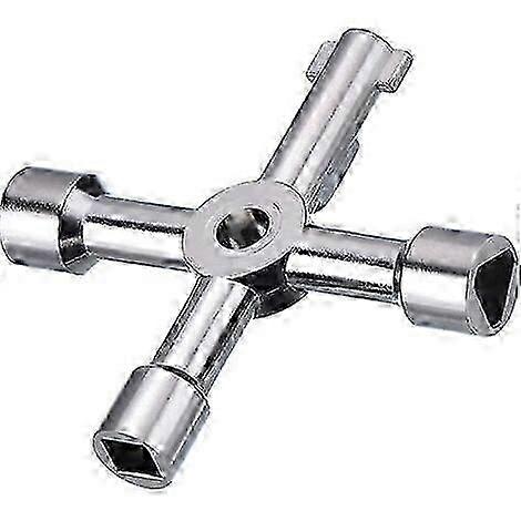 Multifunctional 4 Way Utilities Key For Electric Water Gas Meter Cabinet Open Key (silver)