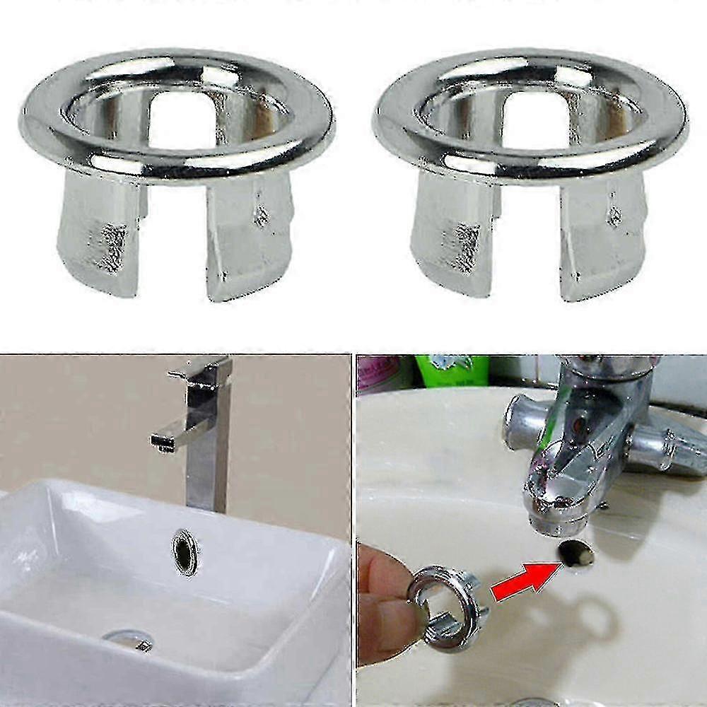 Universal Overflow Drain Plug Cover for Sink Basin, Adjustable Round Ring Bathroom Spare Cap