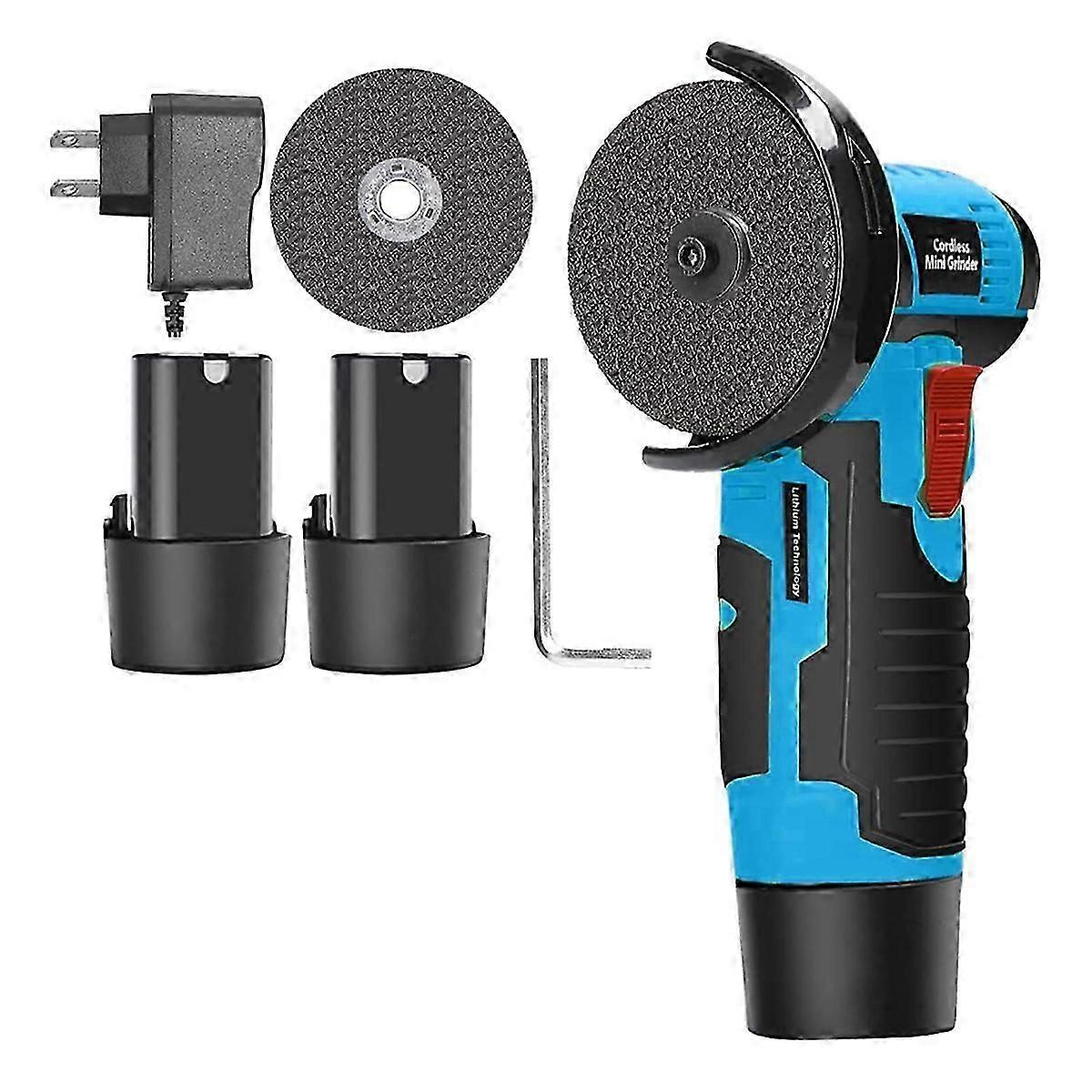 Cordless Mini Angle Grinder, Small Angle Grinder Tool with 2 Pack 12V Batteries, 19500 Angle Grinde
