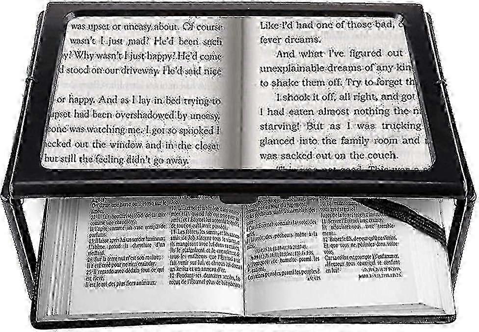 A4 Full Page Reading Magnifier Hands Free Rectangular Standing Magnifier with 4 LED Lamp 3X Magnification Lens for Reading for Elderly