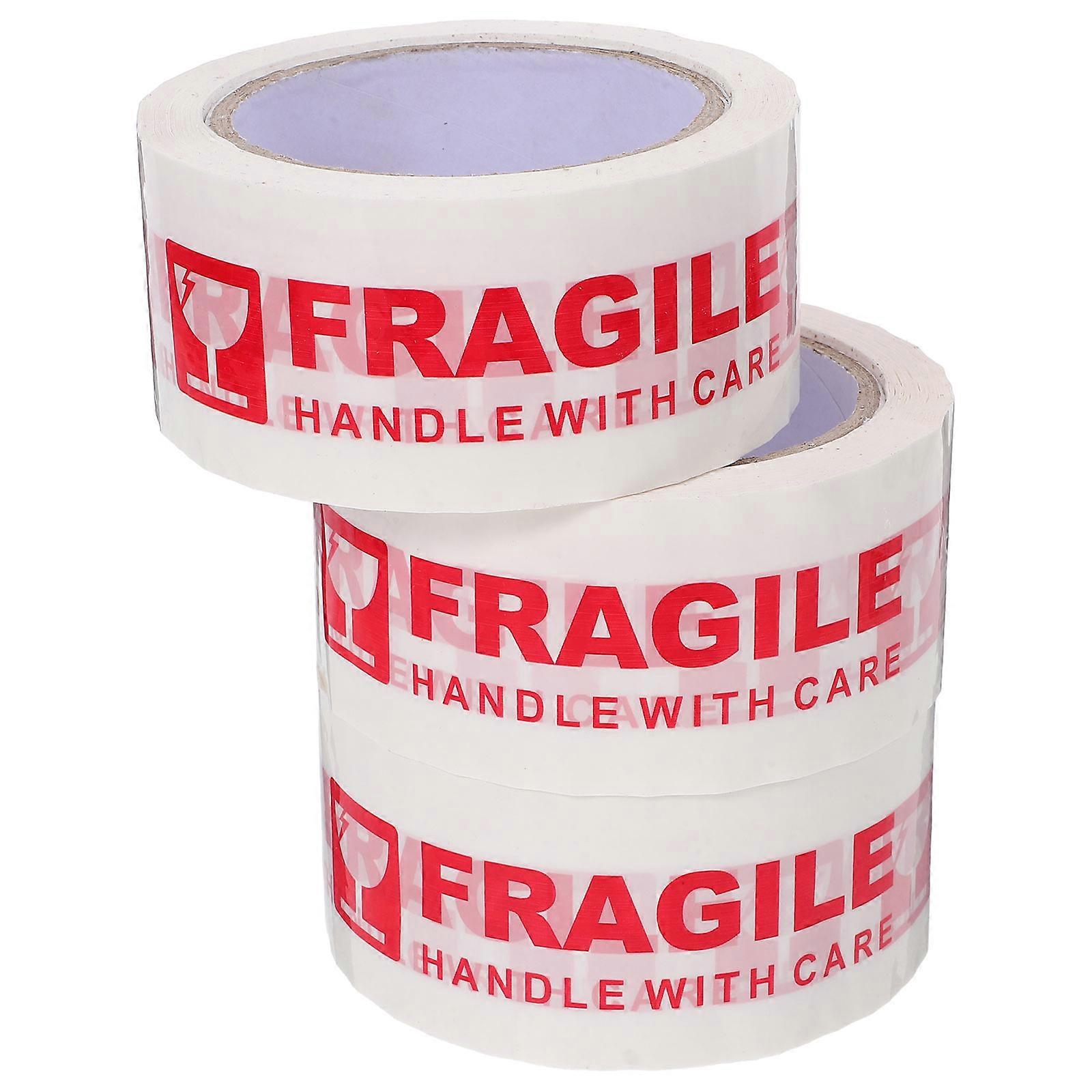 Fragile Tape for Moving with Clear Print Warning 3 Rolls Pack