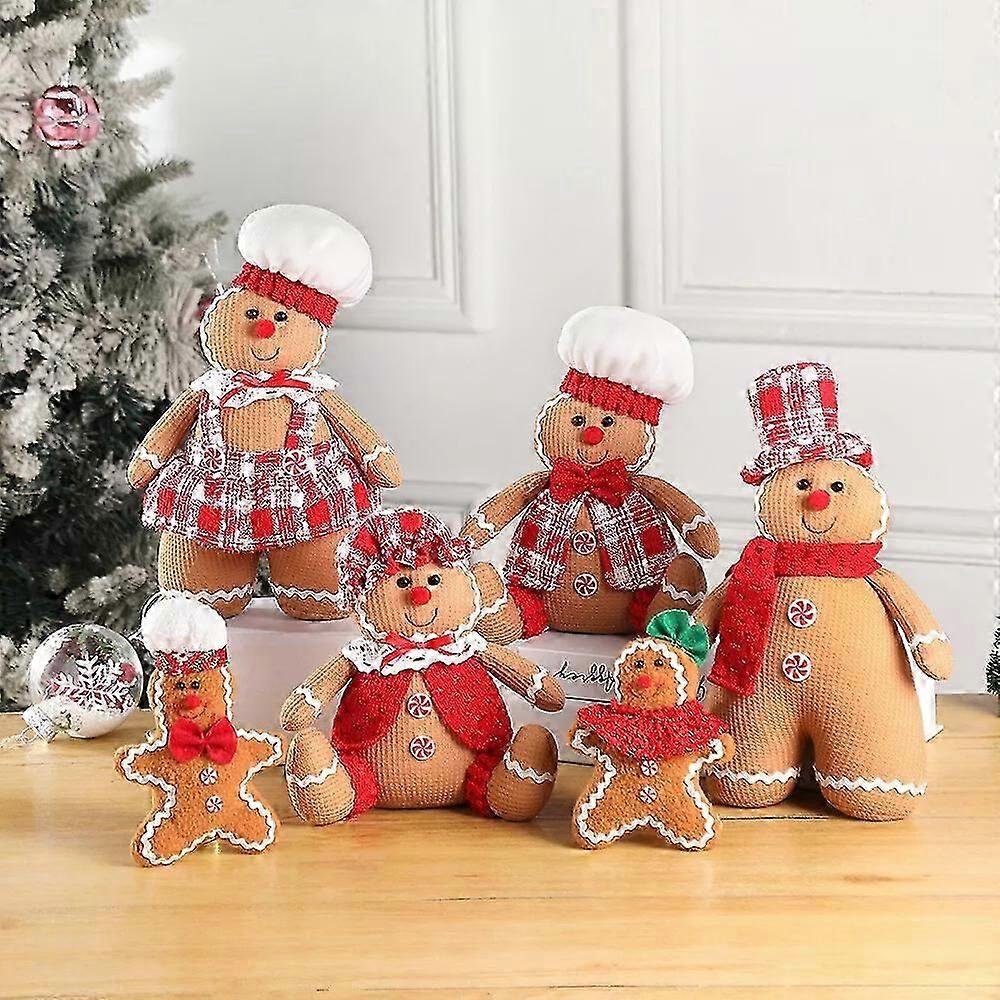 Xmas Gingerbread Man Plush Toy Soft Decor