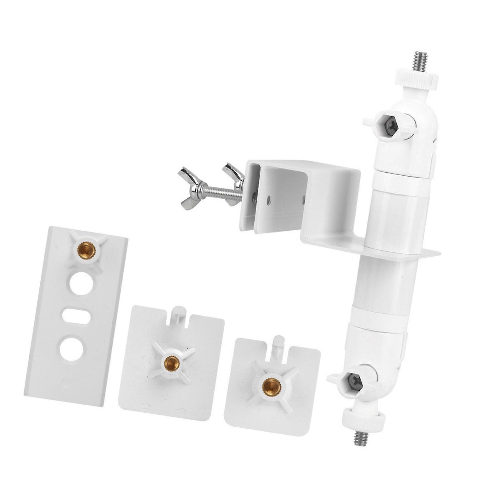 Adjustable Outdoor Surveillances Mounting For Solar Panel Cameras Double Function Gutter Bracket With 1/4Inch Screw Port  White