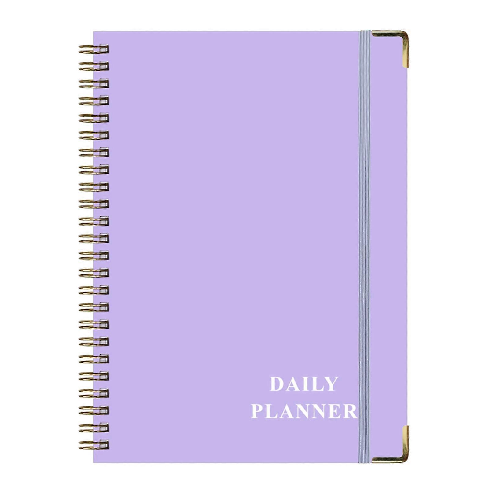 Generic Clearance Loose-Leaf Notebook A5 SpiralDaily Planner Notebook Hourly To Do List Organizer with Pvc Hardcover Inner Pocket & Elastic Closure