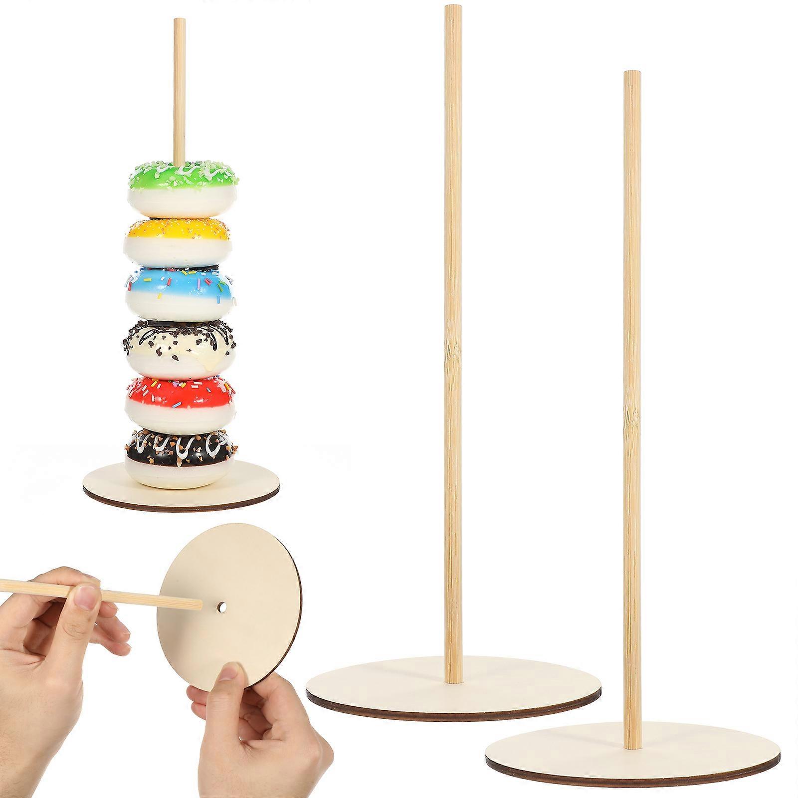 3 stuks houten donuts stand verjaardagsfeest donut rack sweet cart stand donut display houder donuts bar gunsten