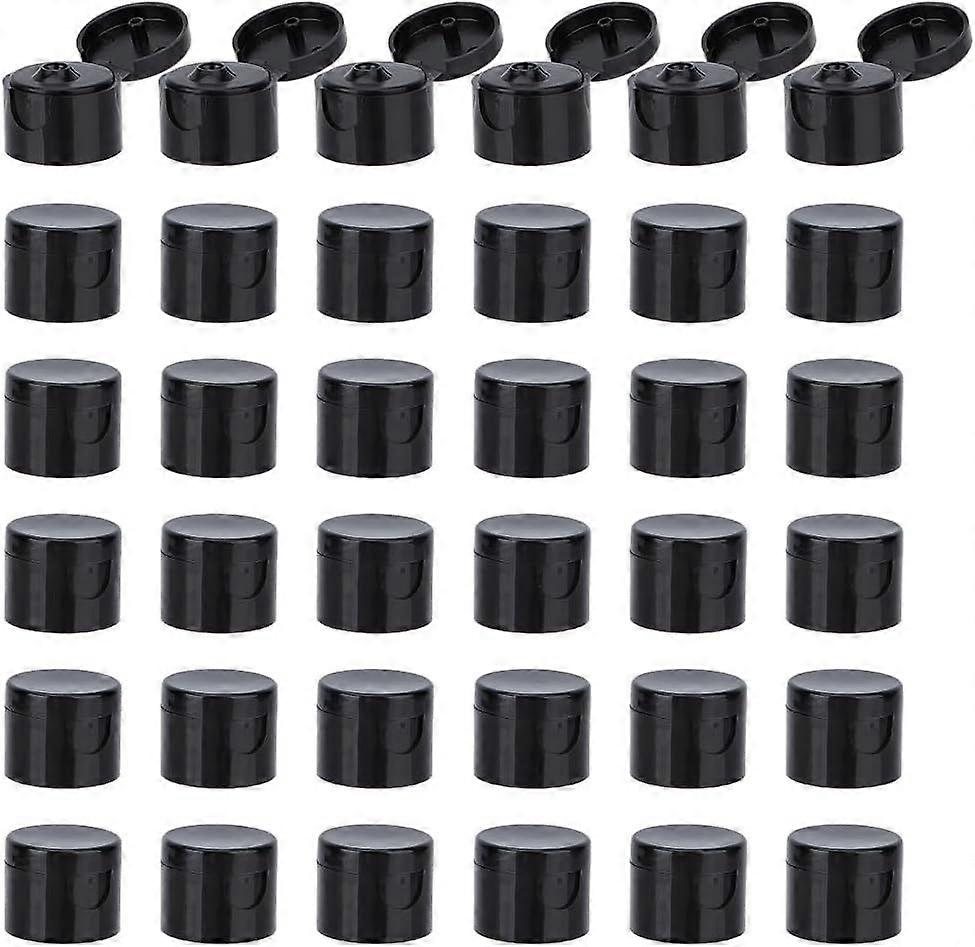 36Pcs 20/410 Flip Top Dispensing Cap Black Replacement Condiment Caps Reusable Plastic Bottle Cap Flip Top Lids for Shampoo Moisturizer Squeeze Bottle