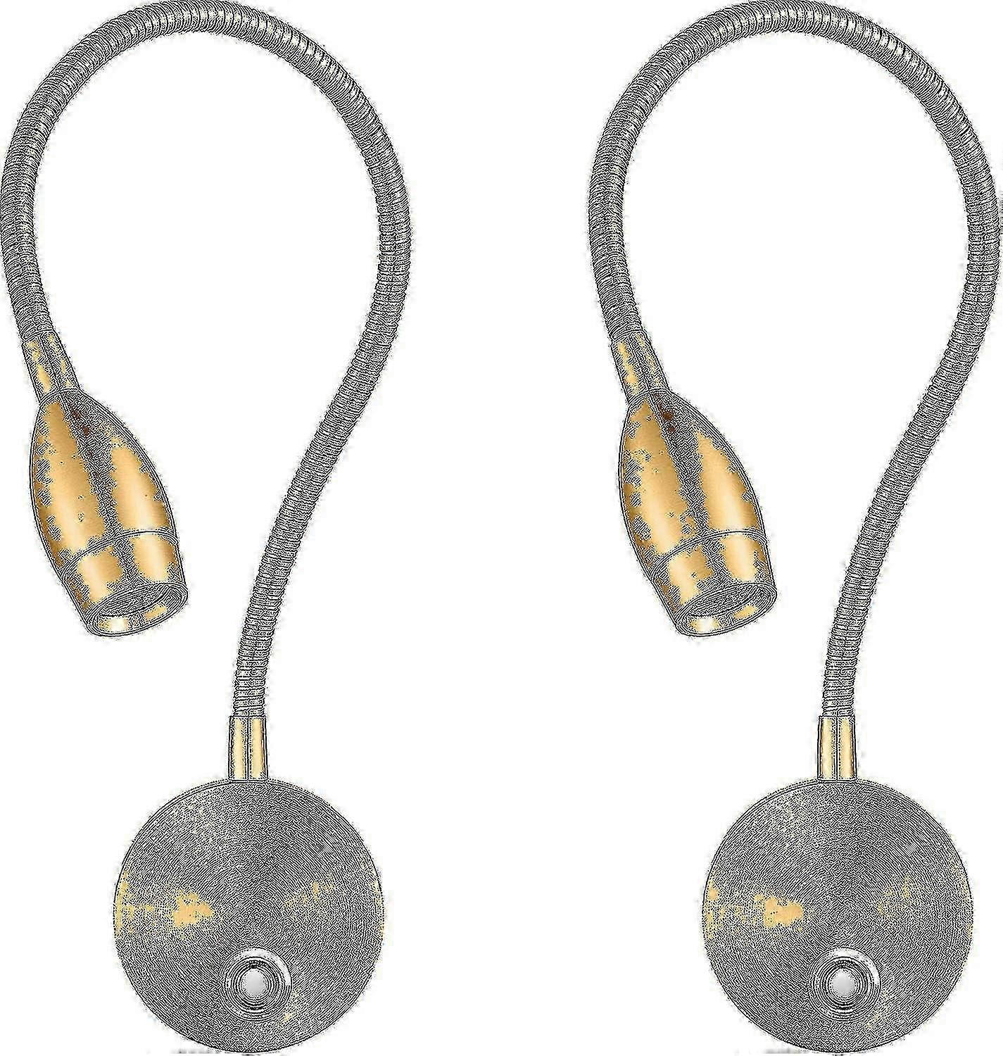 Flexible gooseneck reading lamp for bed headboard with dimmable LED and touch control