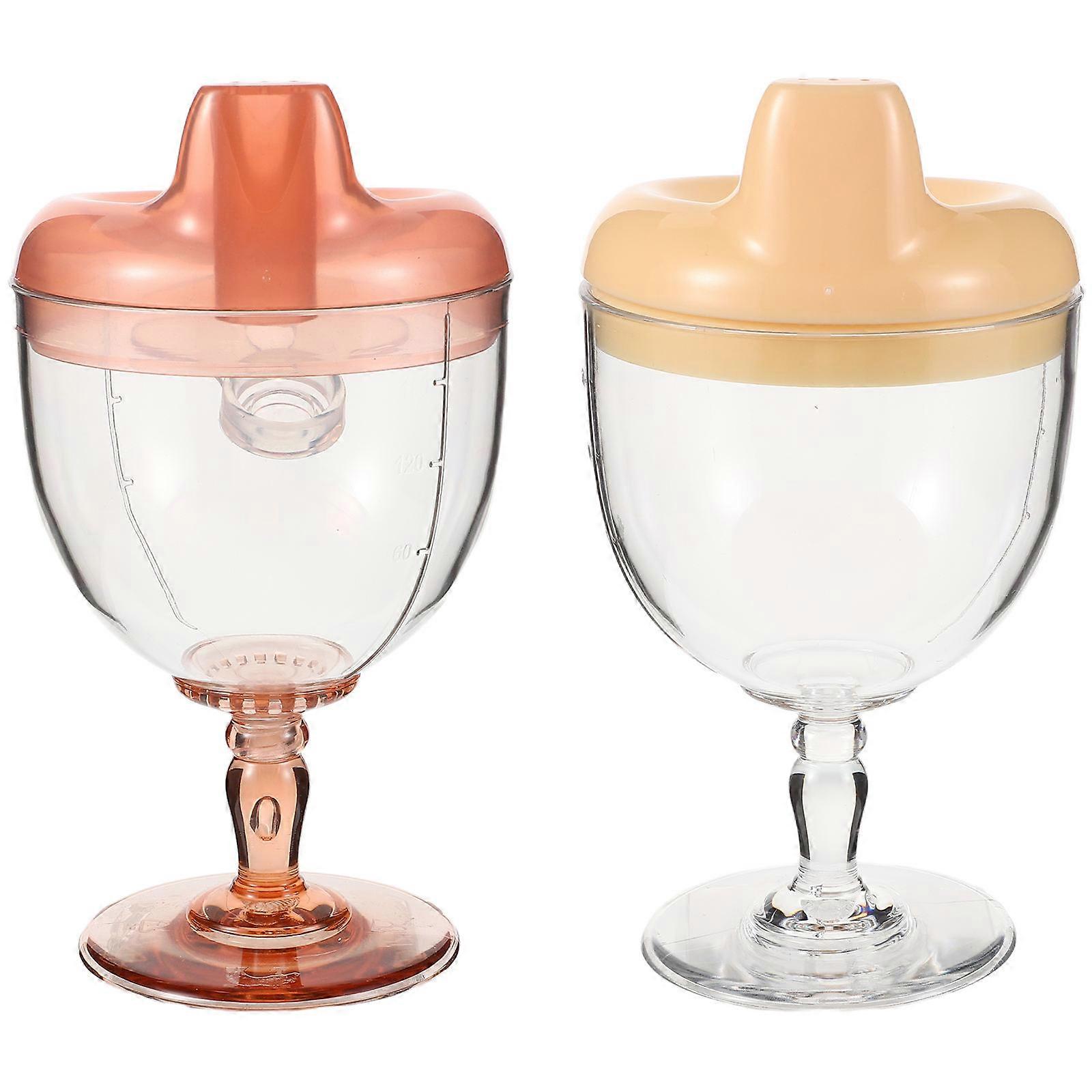 High Footed Cup Plastic Training Cups for Milk 2Pcs for Toddlers