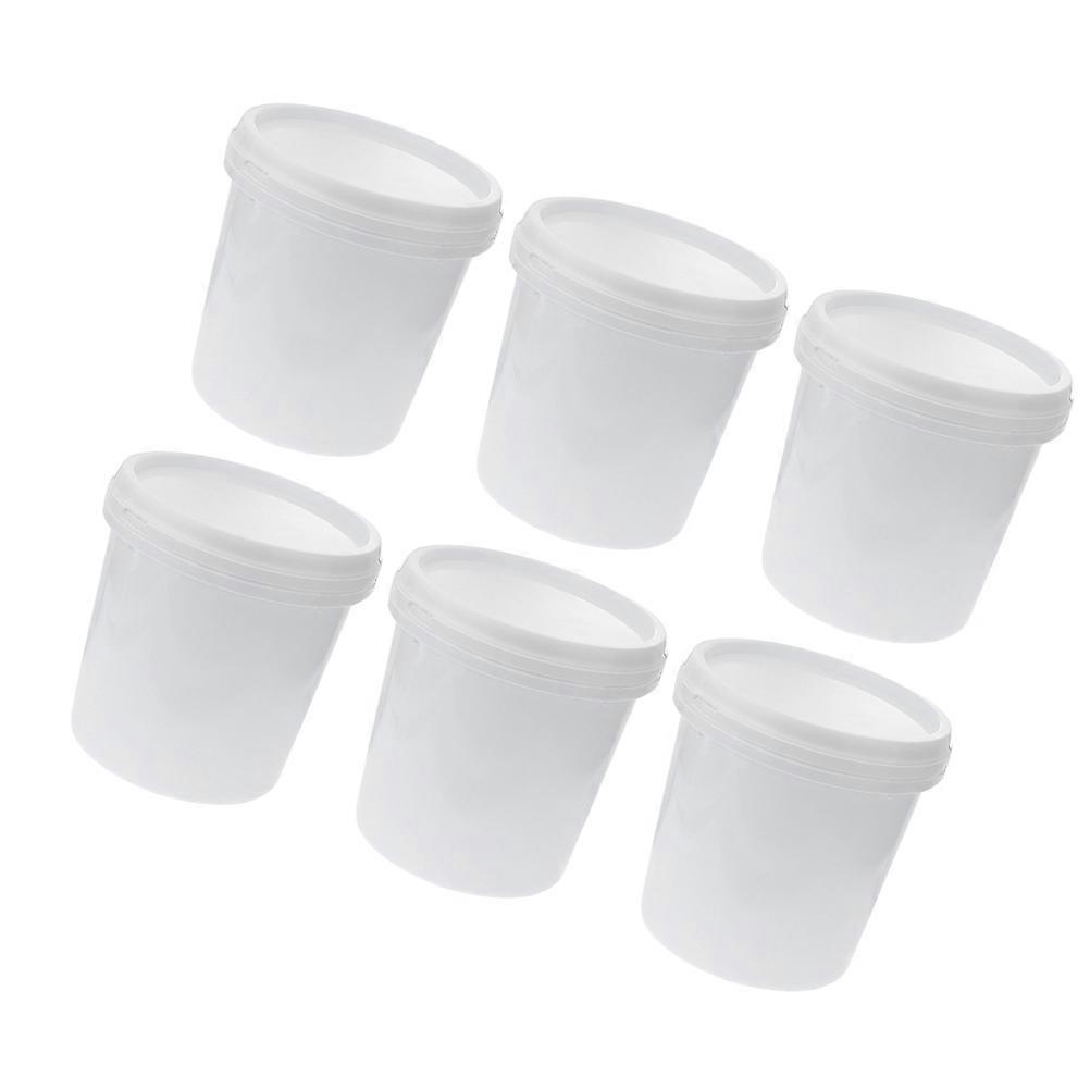 Plastic Sealed Bucket with Lid for Storage 6Pcs Household Pack