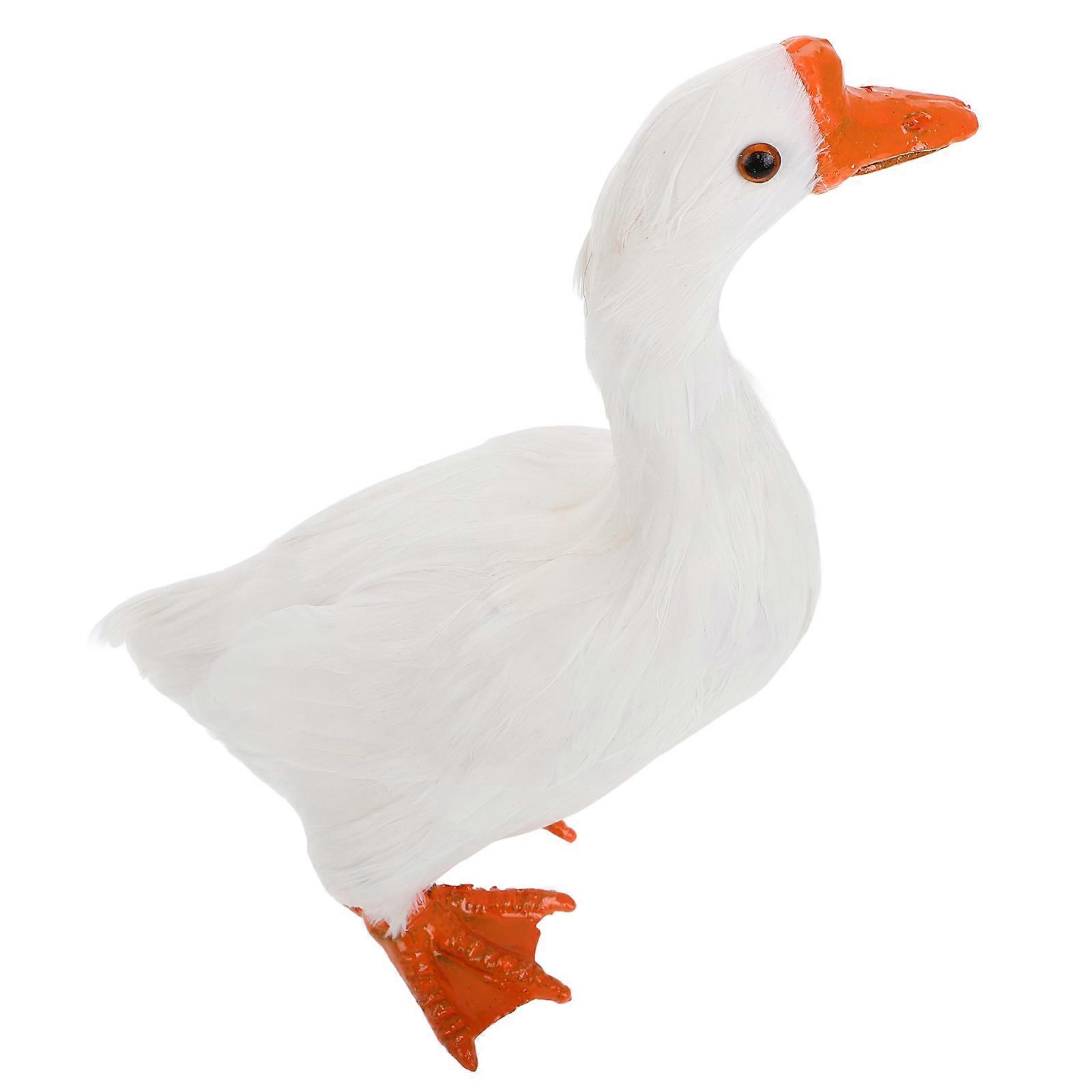 White Goose Model Artificial Goose Figurine for Educational Decor