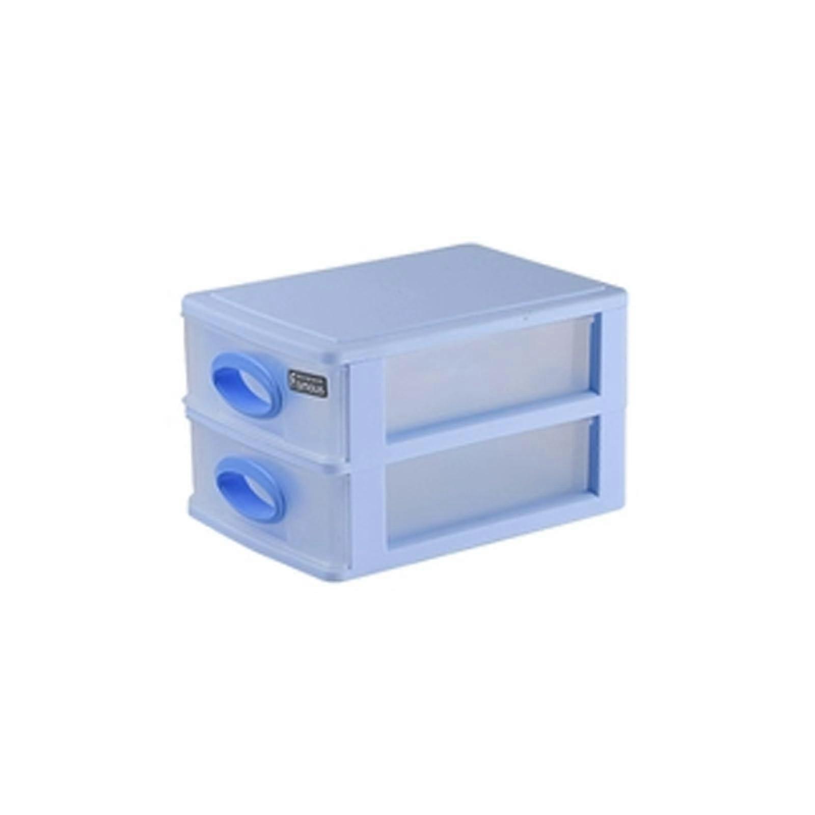 Storage Drawers Organizer with Removable Bins for Crafts Tools and Hardware, Blue Space Saving Design