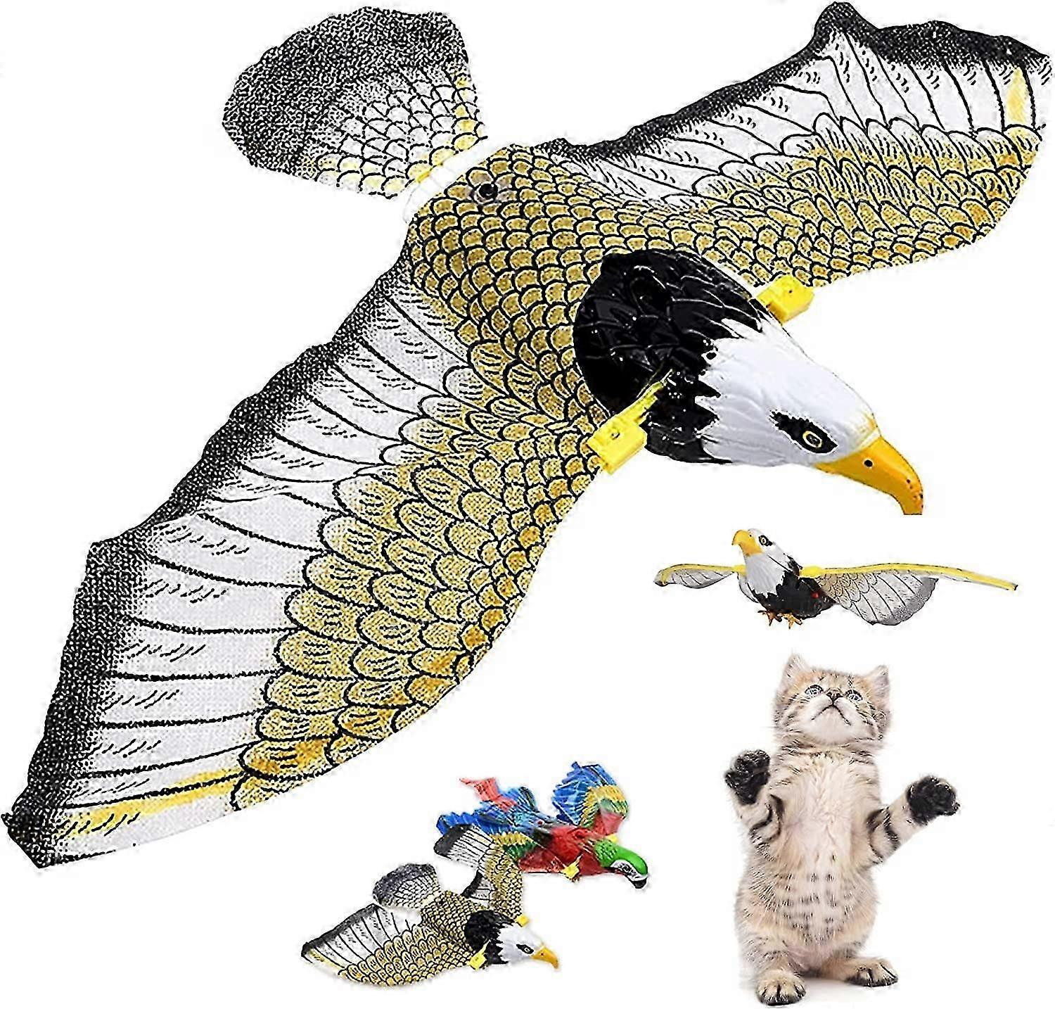 Flying Bird Cat Toy, Simulation Bird Interactive Cat Toy, Hanging Cat Toy, Automatic Cat Toy for Indoor Cats, Electric Toy Bird for Cats (Parrot)