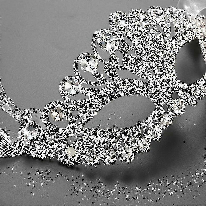 alloy masquerade mask with diamond accents