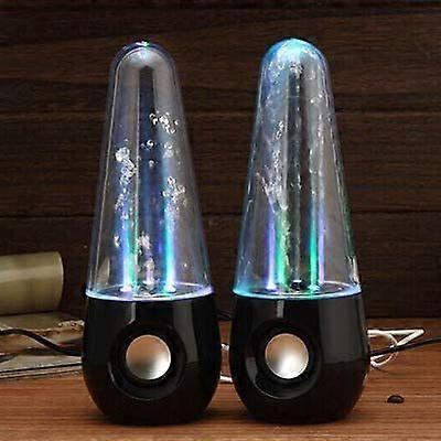 Fountain Spray Water Dance Sound Colorful Light Notebook Mobile Phone Desktop Computer Small Speaker subwoofer (Black)